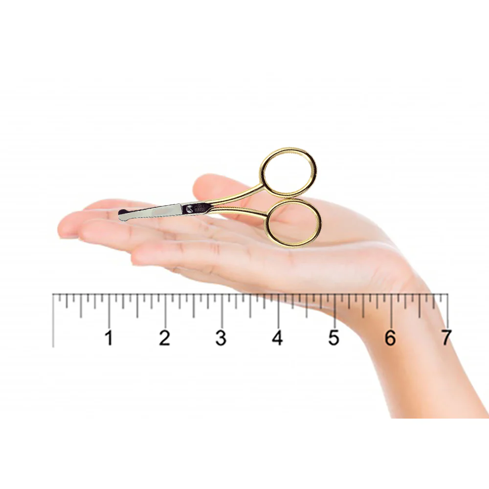 3.5" Gold Plated Safety Tip Nostril Scissor - Image 3