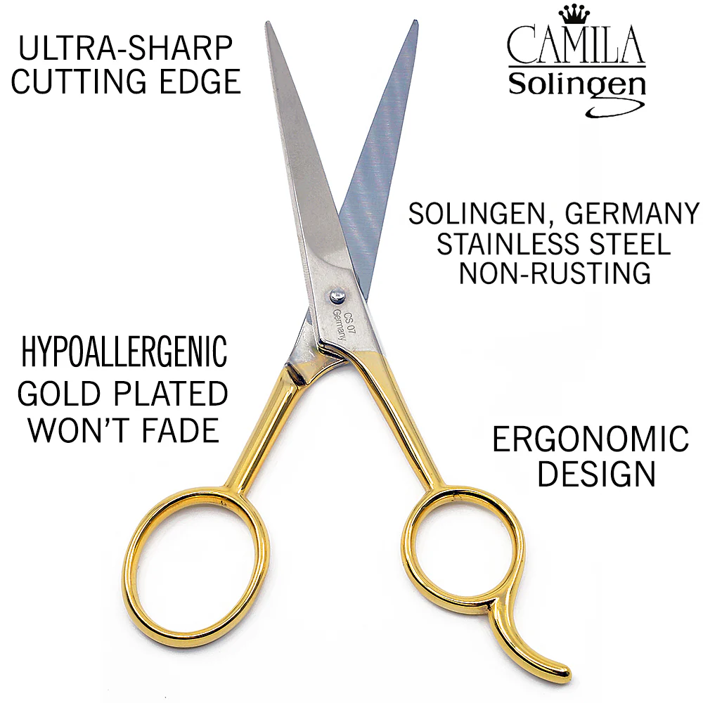 5" Gold Plated Professional Barber Shears - Image 2