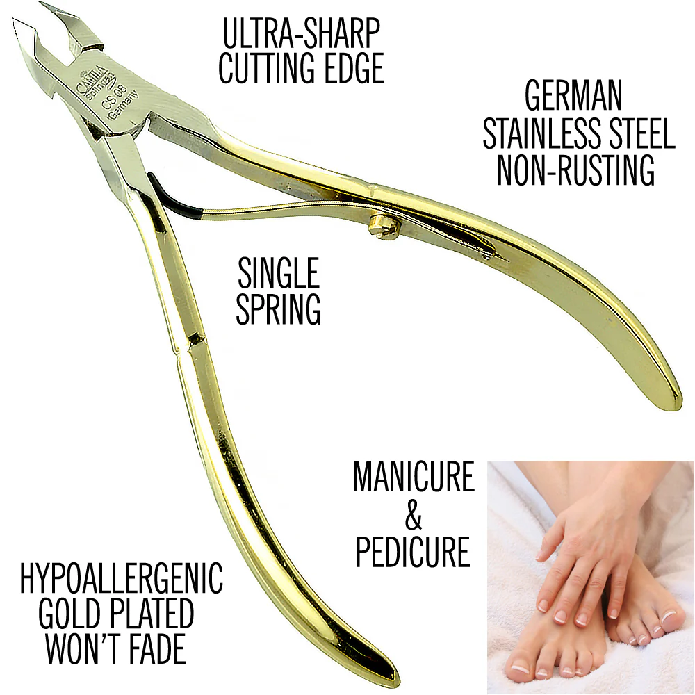 4" Gold Plated Cuticle Cutter - 5mm Blade - Image 2