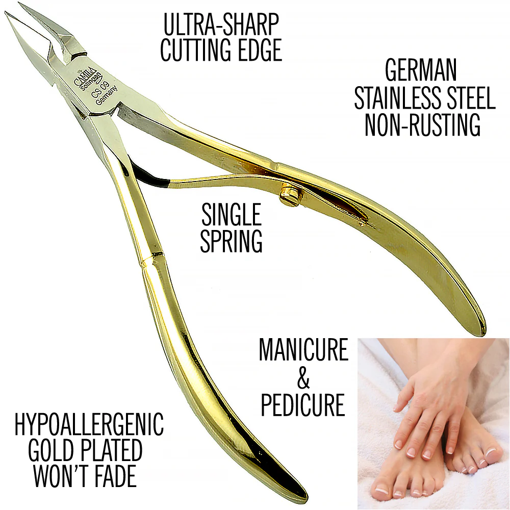 4" Gold Plated Cuticle Cutter - 9mm Blade - Image 2