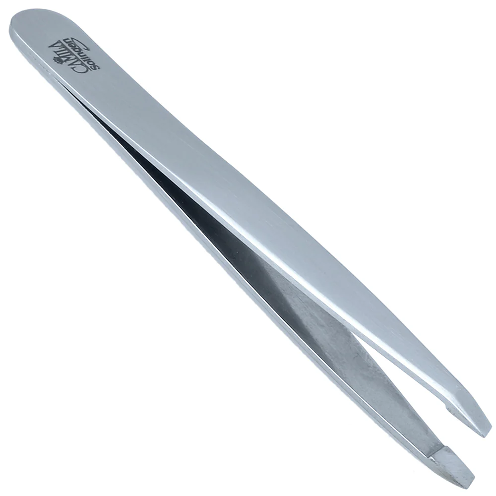 4" Stainless Steel Slanted Tip Tweezers - Image 2
