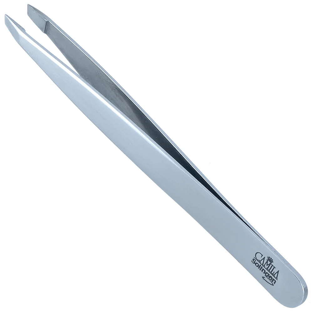 4" Stainless Steel Slanted Tip Tweezers - Image 3