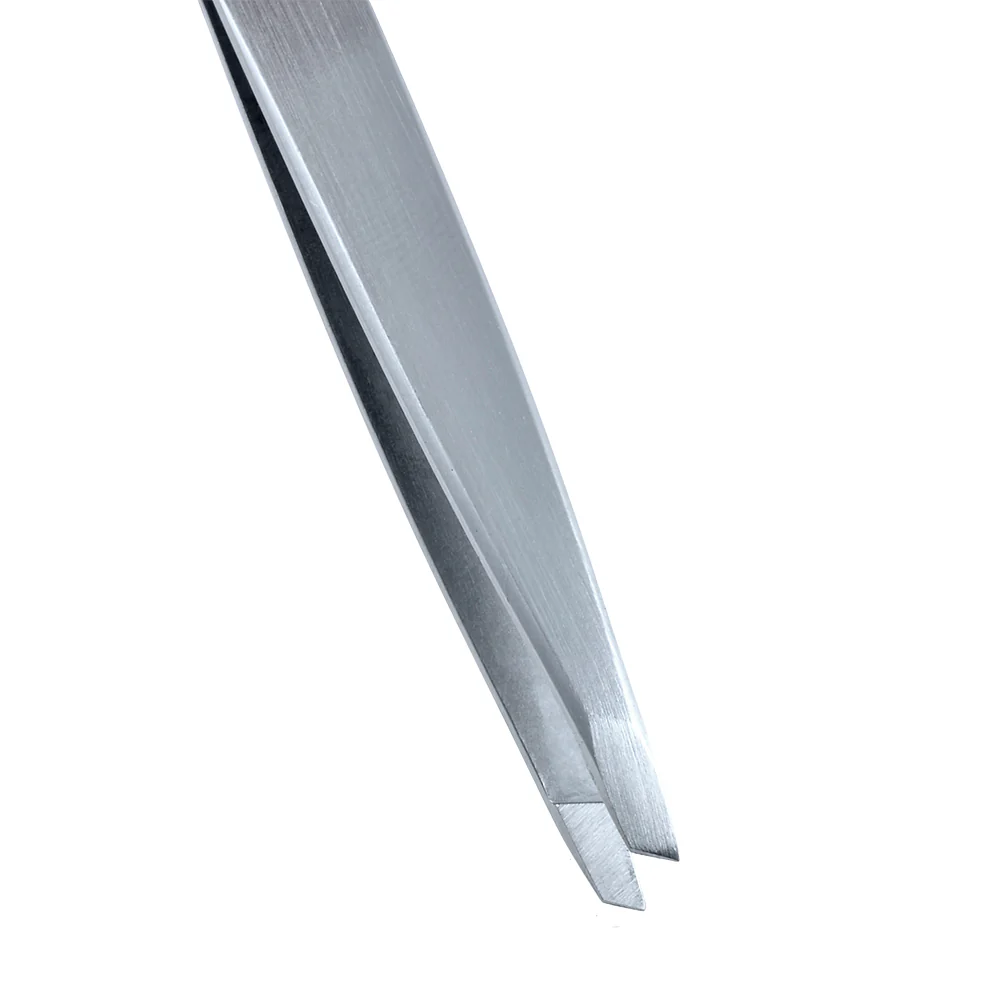 4" Stainless Steel Slanted Tip Tweezers - Image 4