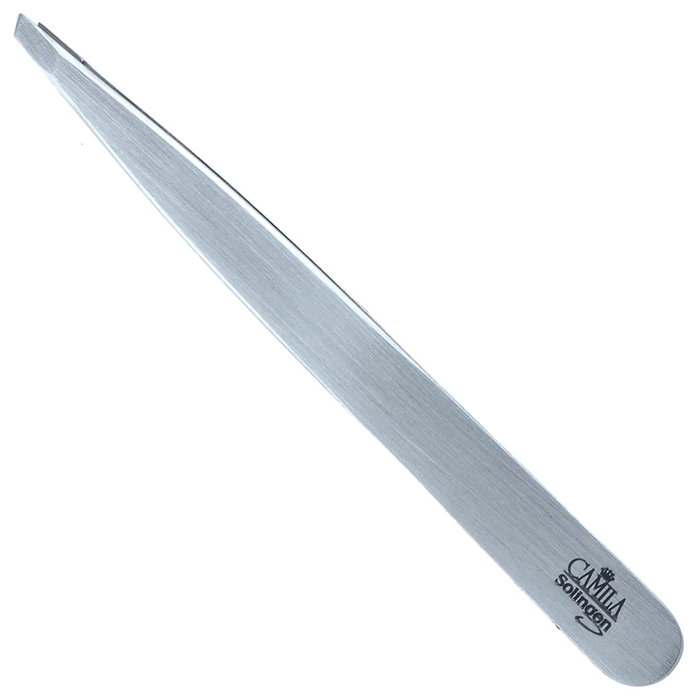 4" Stainless Steel Slanted Tip Tweezers - Image 5