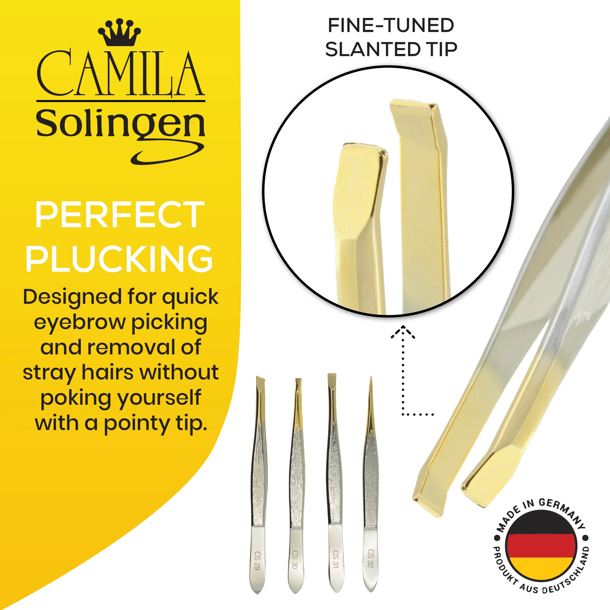 3.5" Gold Plated Slanted Tip Tweezers - Image 4