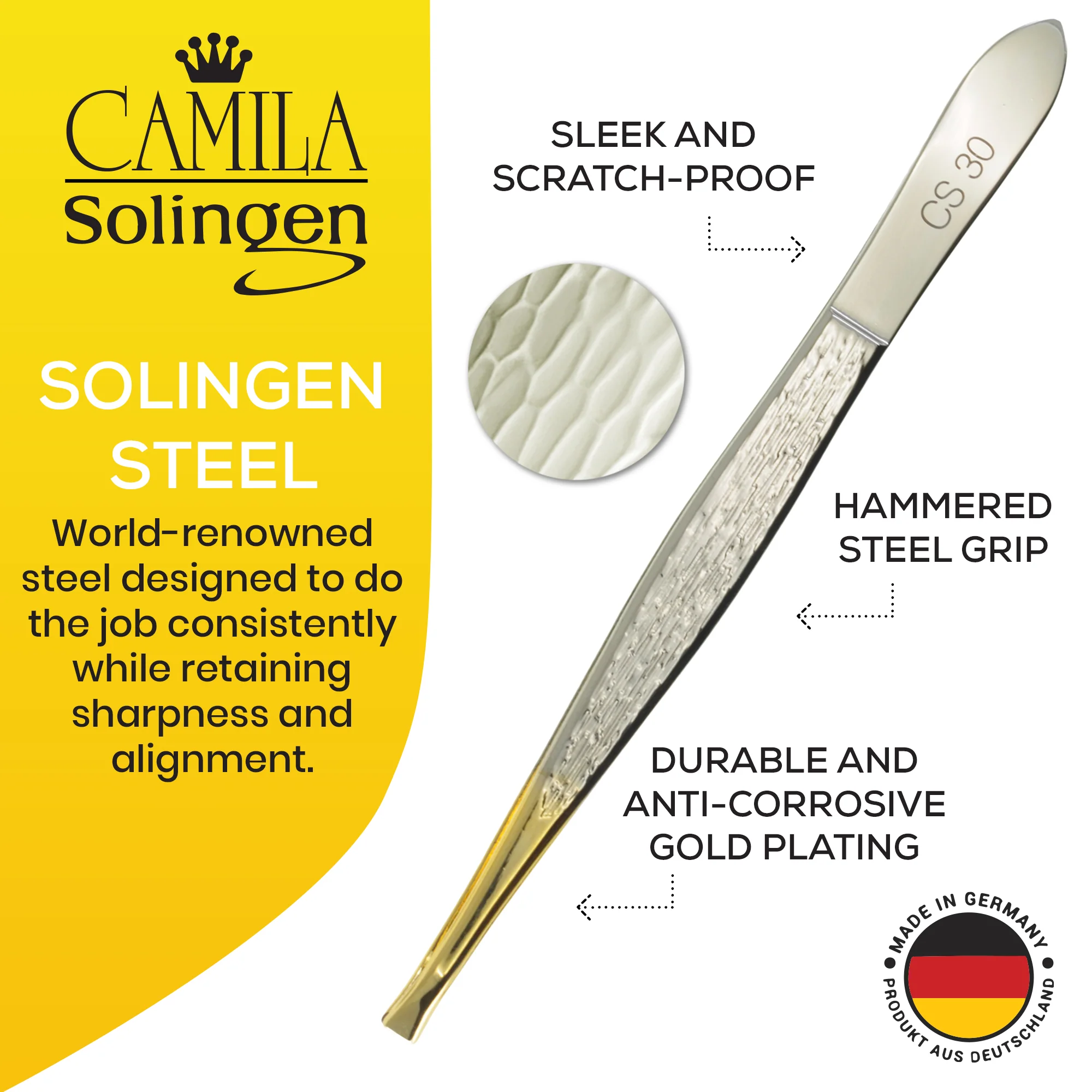 3.5" Gold Plated Claw Tip Tweezers - Image 3