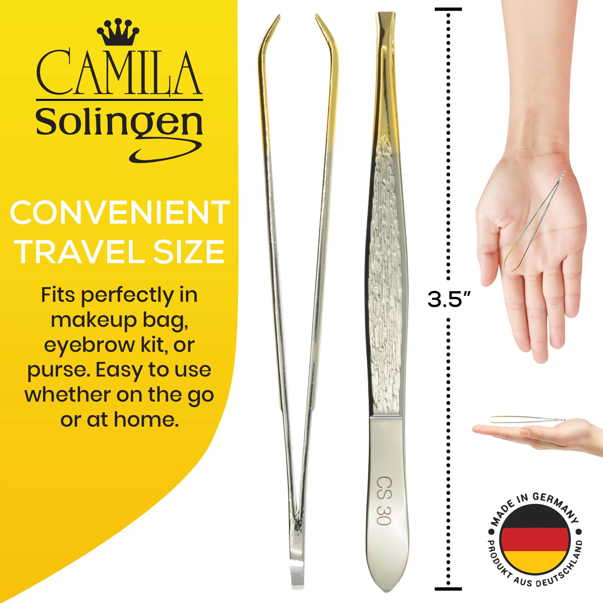 3.5" Gold Plated Claw Tip Tweezers - Image 4