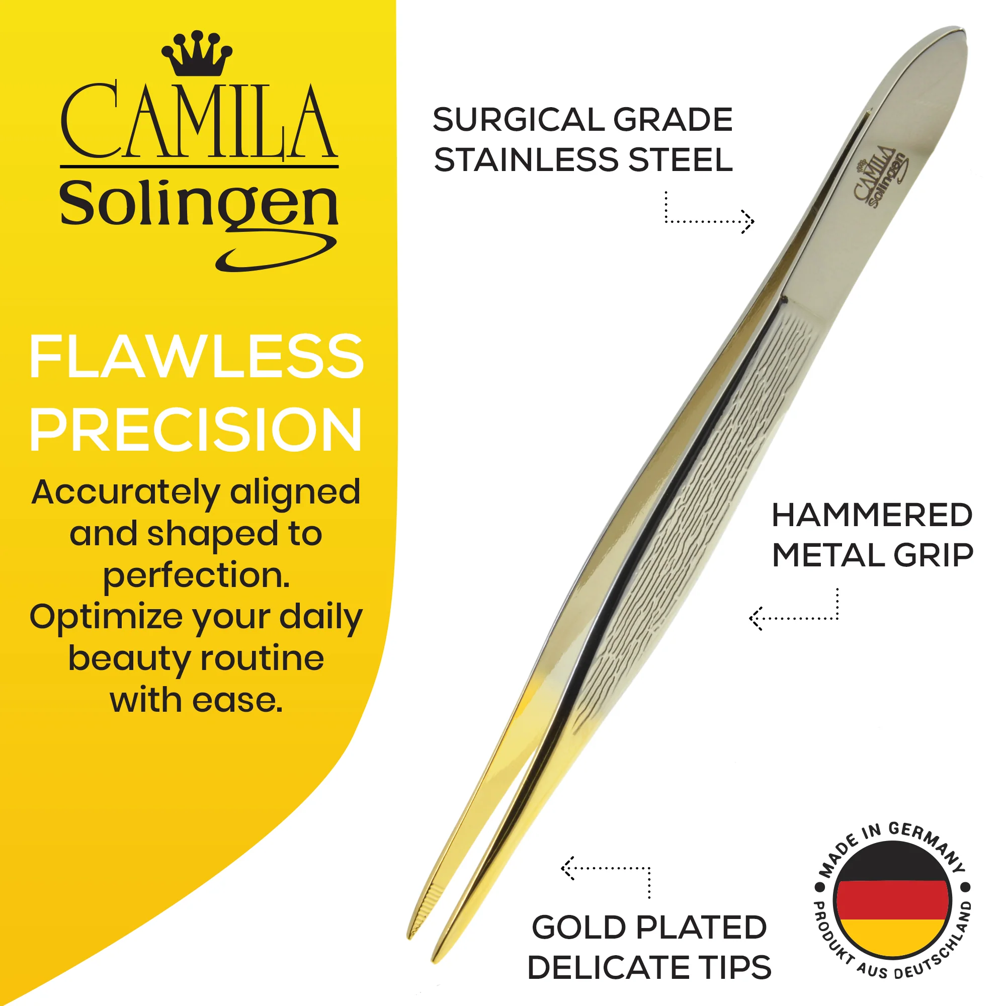3.5" Gold Plated Pointed Tip Tweezers - Image 5