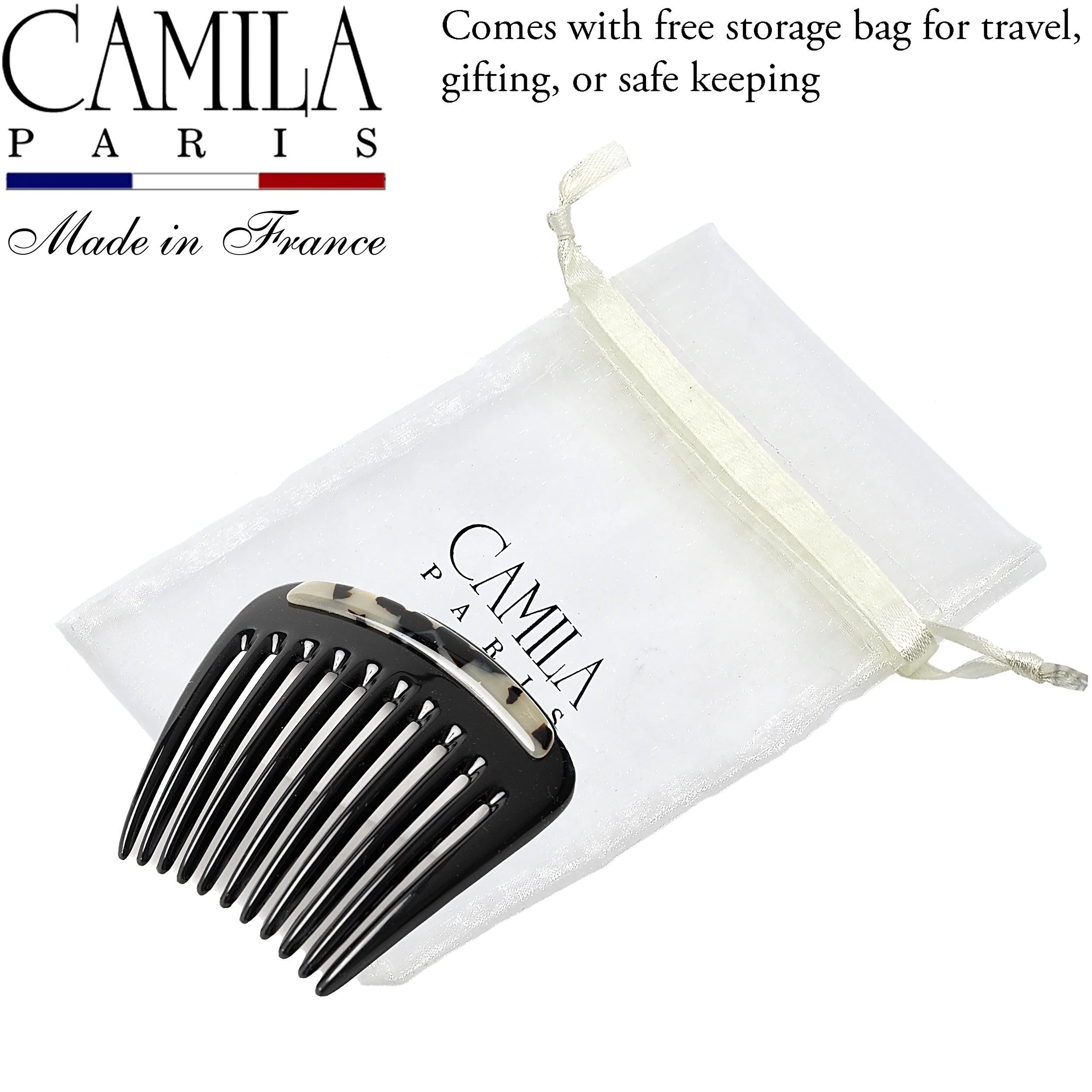 Charlotte Small Decorative Hair Side Comb Made in France - Image 12