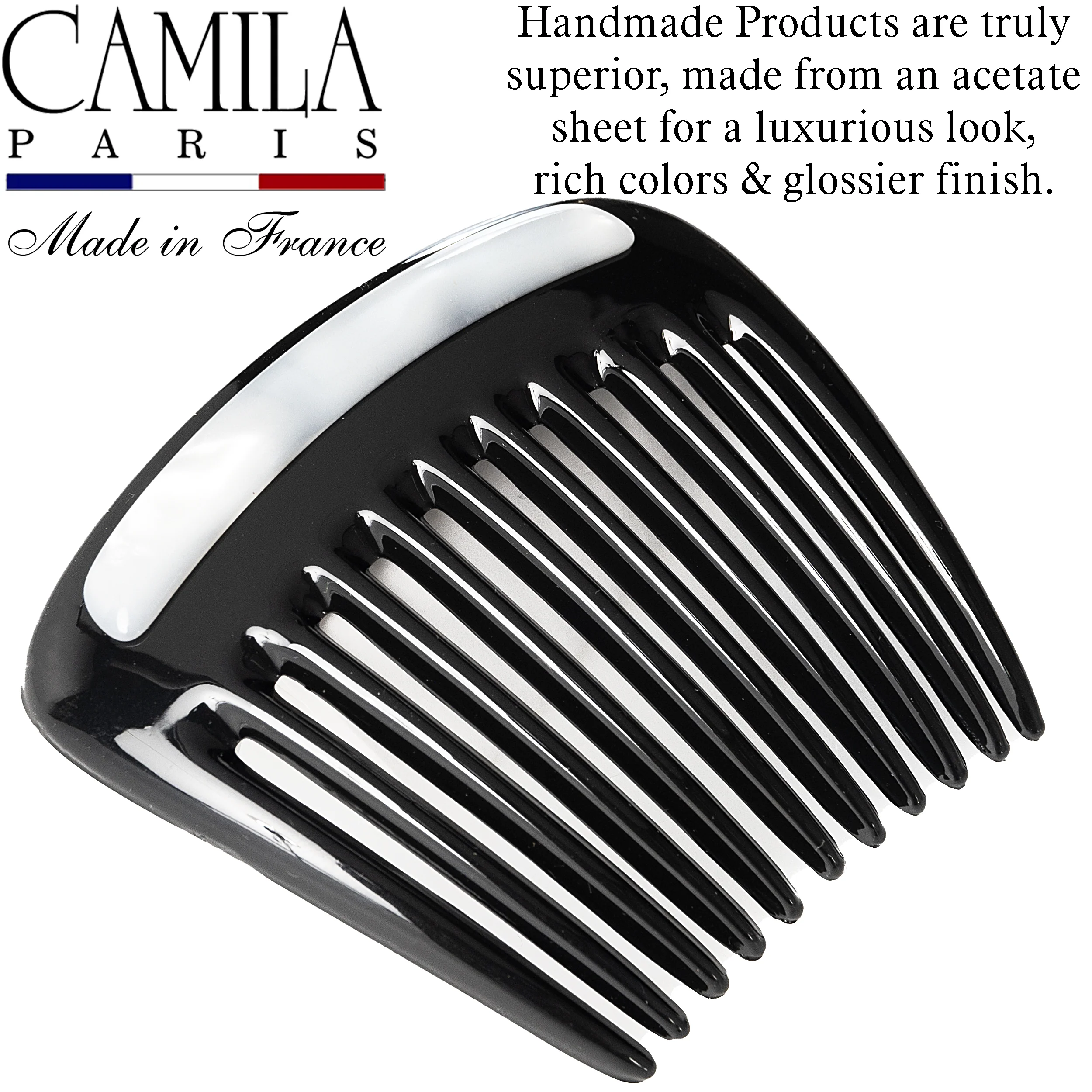 Charlotte Small Decorative Hair Side Comb Made in France - Image 14