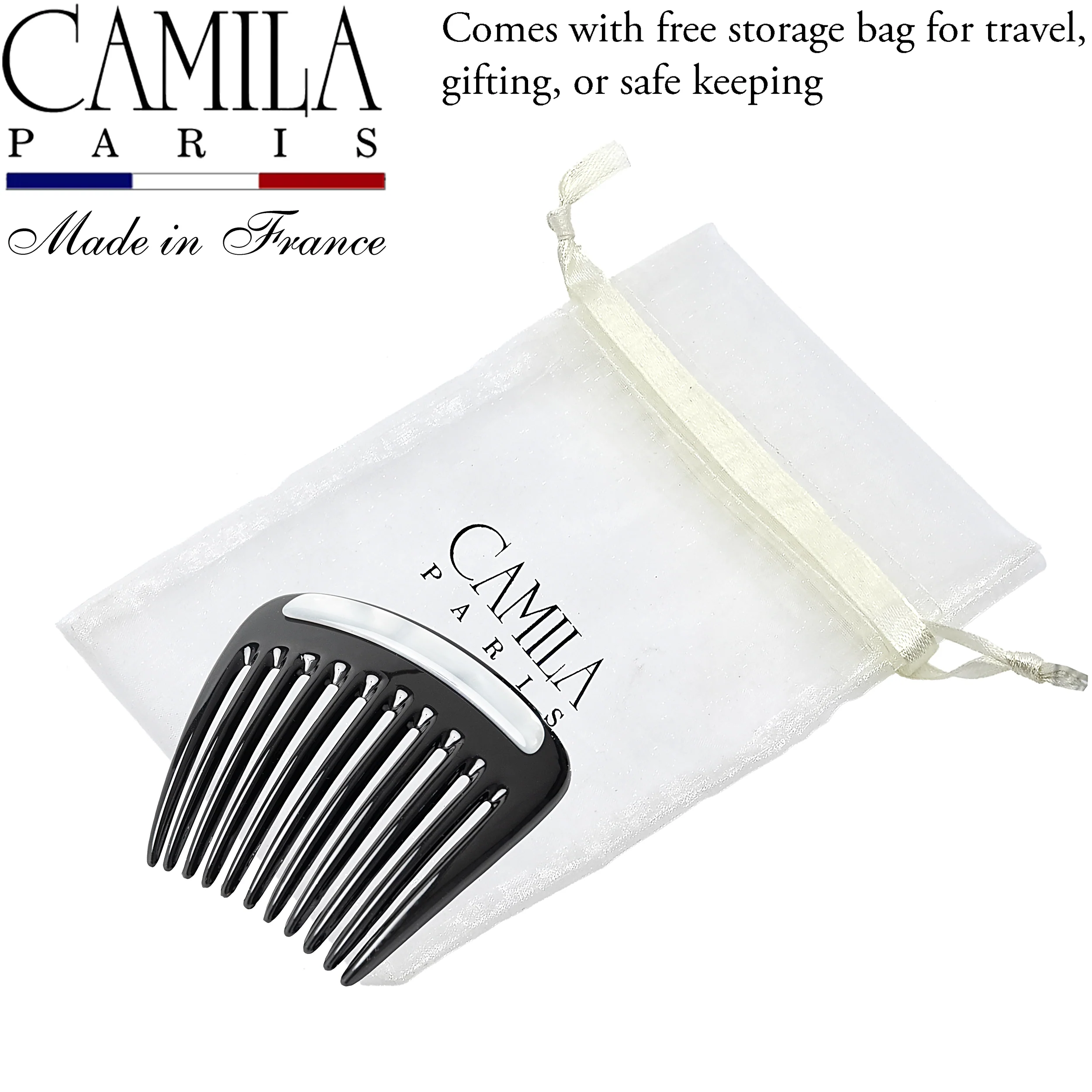 Charlotte Small Decorative Hair Side Comb Made in France - Image 17