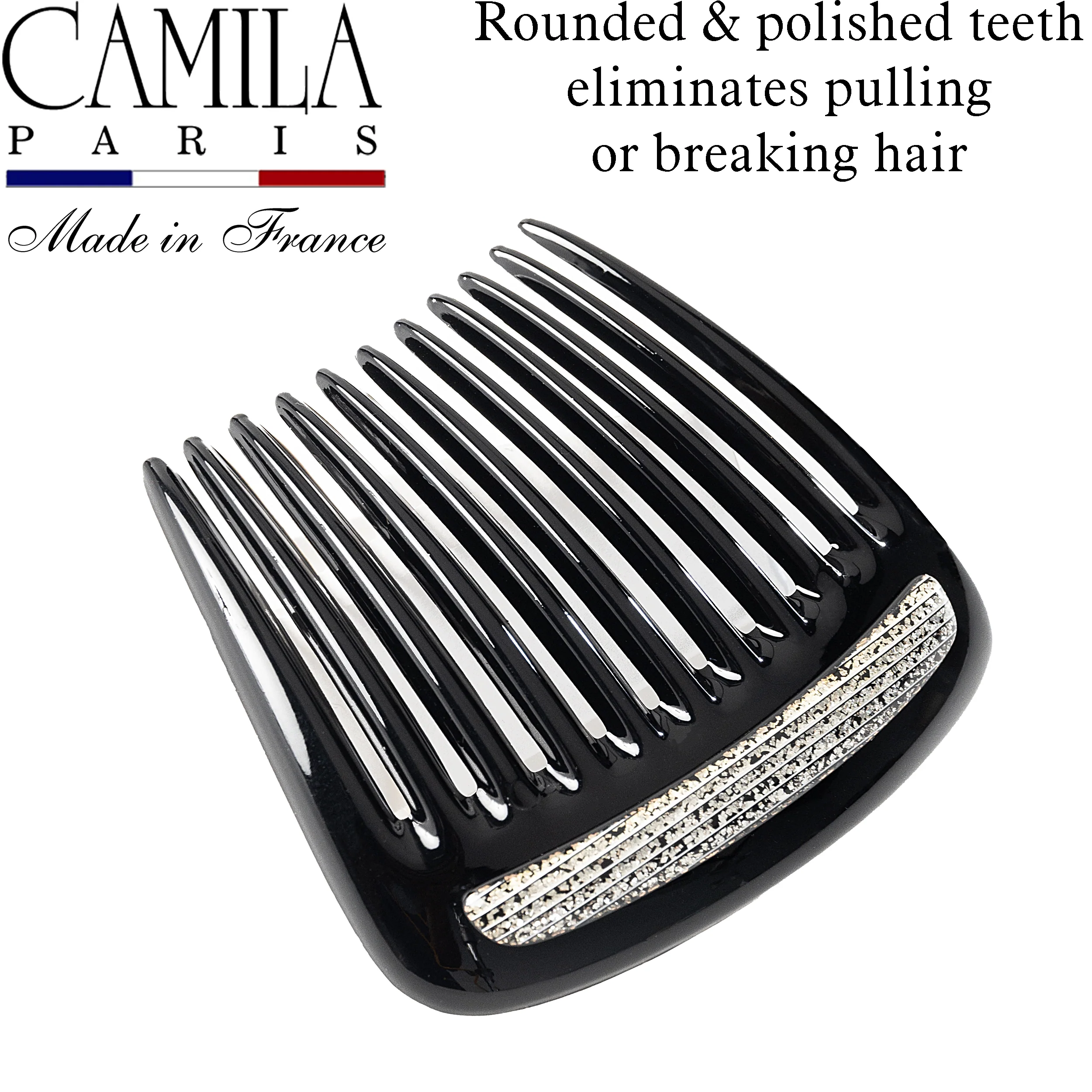 Charlotte Small Decorative Hair Side Comb Made in France - Image 21