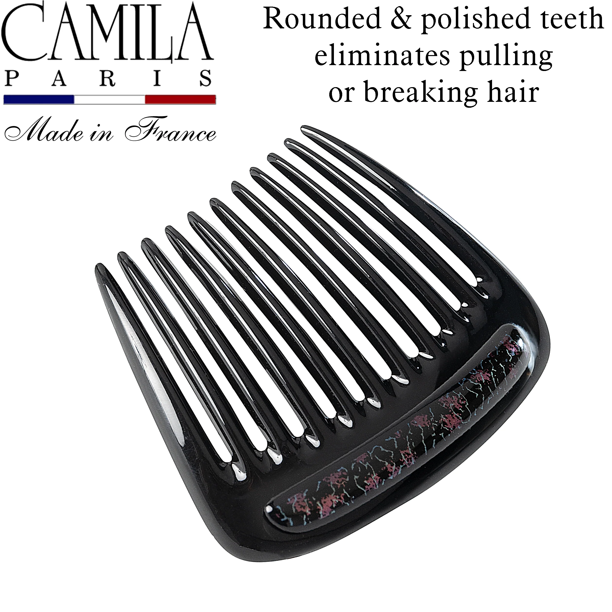 Charlotte Small Decorative Hair Side Comb Made in France - Image 26
