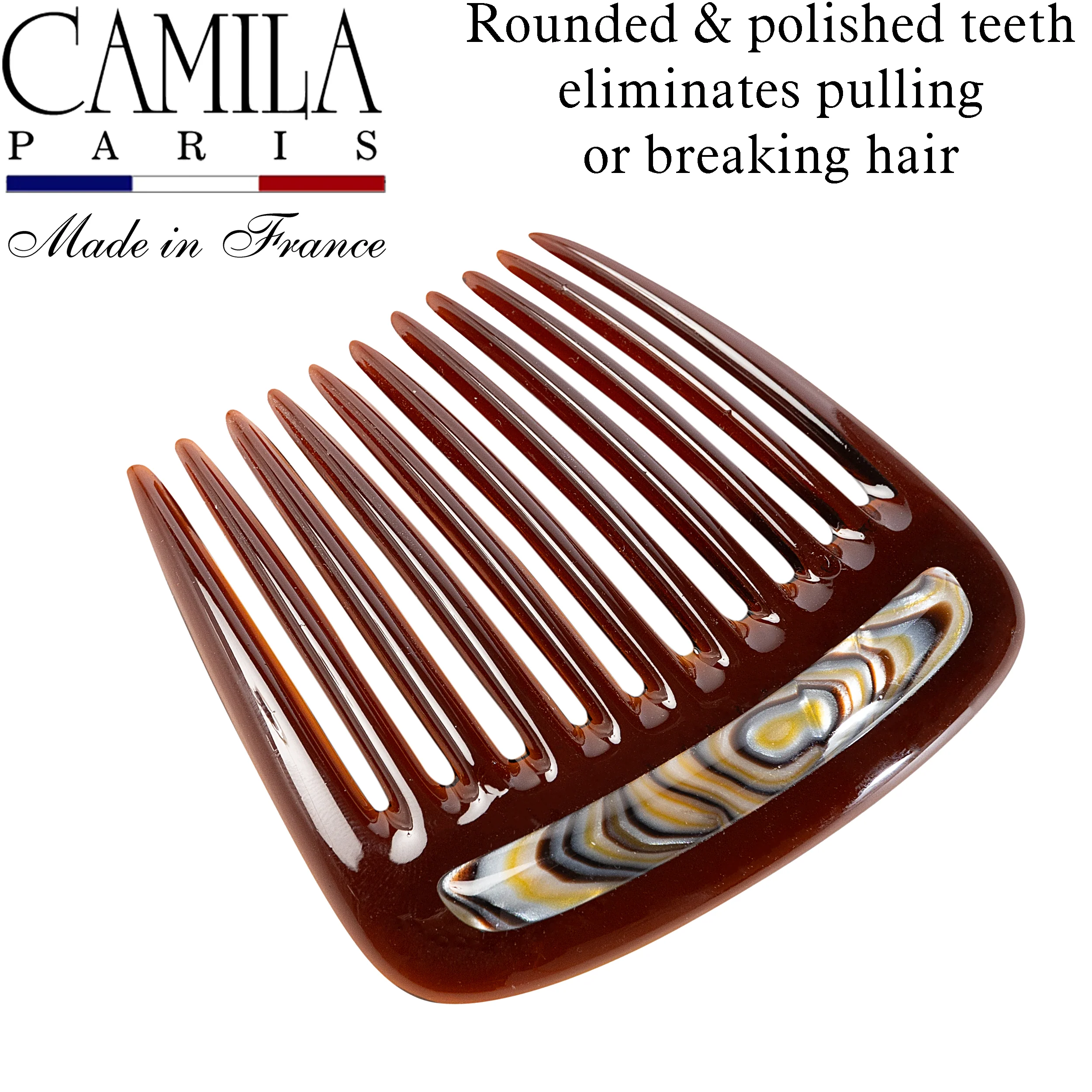 Charlotte Small Decorative Hair Side Comb Made in France - Image 4