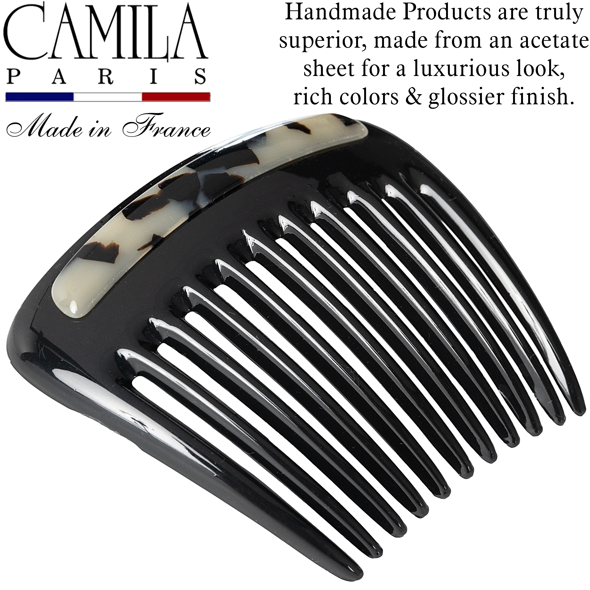 Charlotte Small Decorative Hair Side Comb Made in France - Image 8