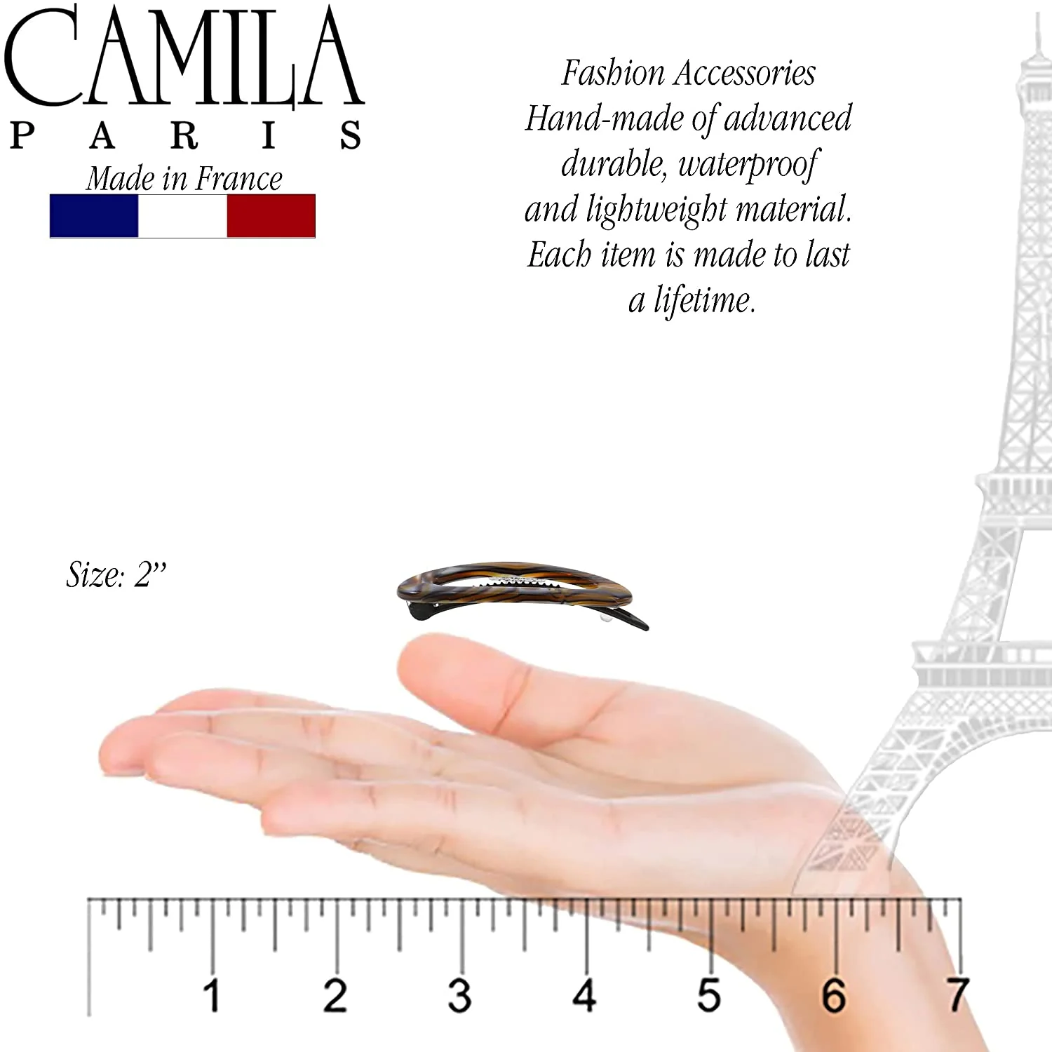 Camila Paris Cutout Oval Metal Free Barrette 2" - Image 10