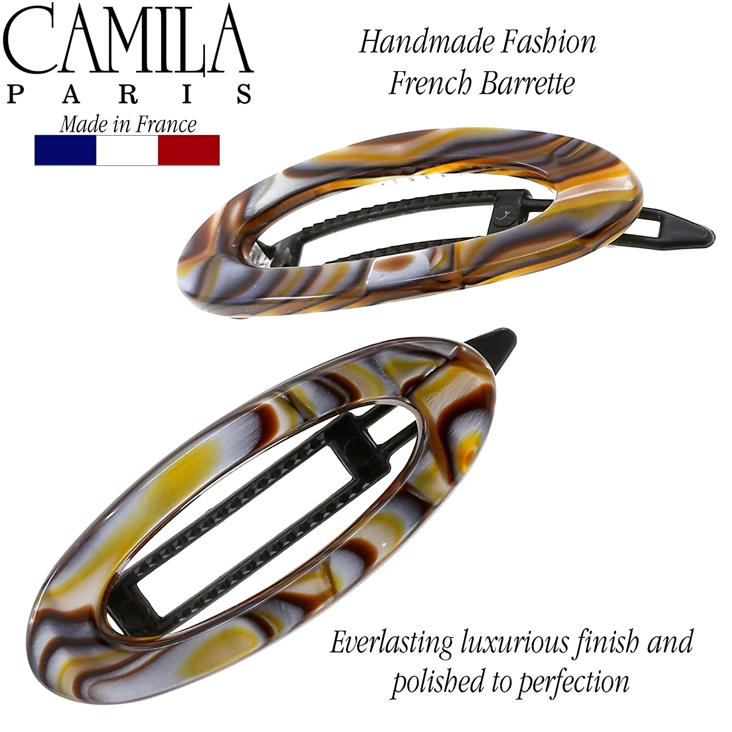 Camila Paris Cutout Oval Metal Free Barrette 2" - Image 11