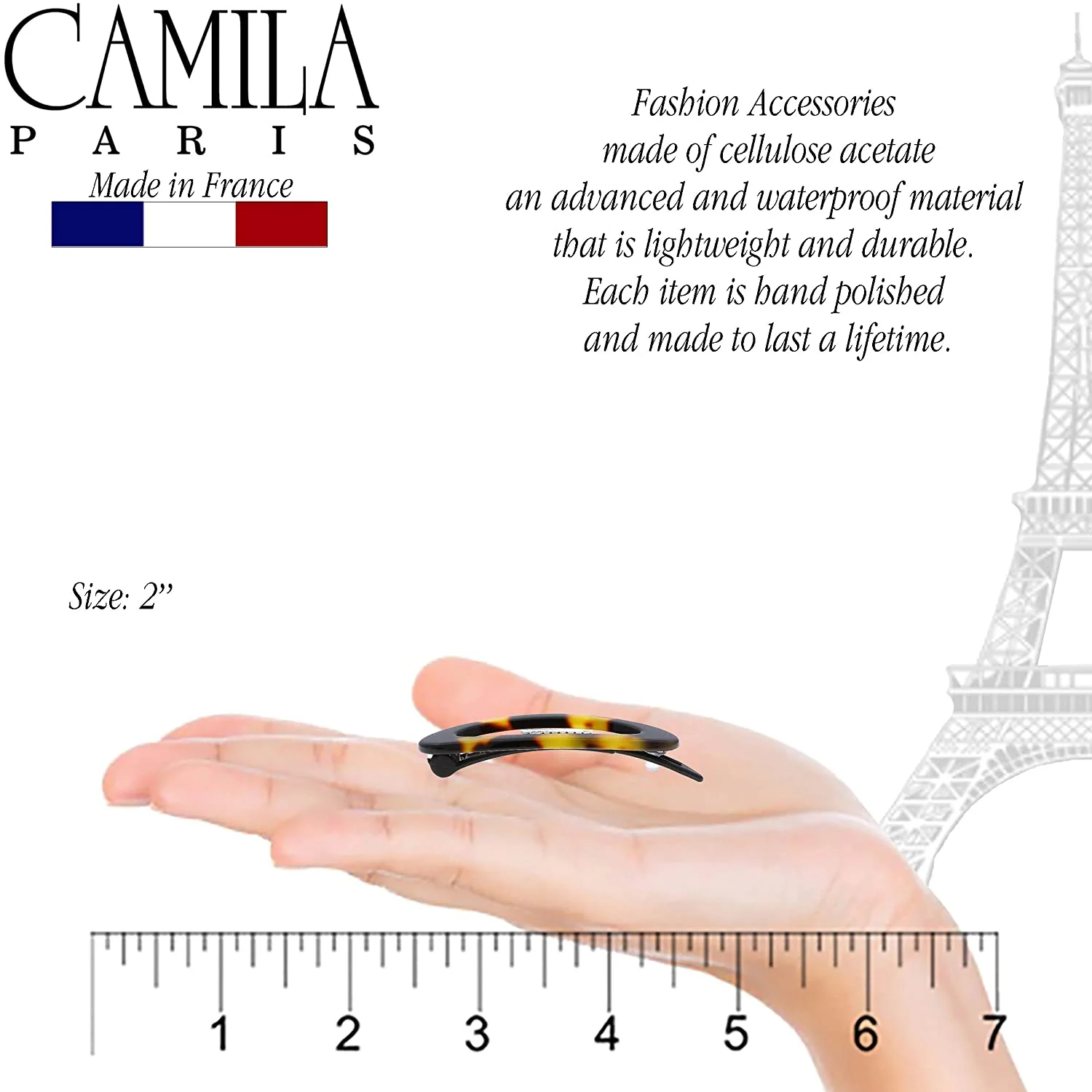 Camila Paris Cutout Oval Metal Free Barrette 2" - Image 14