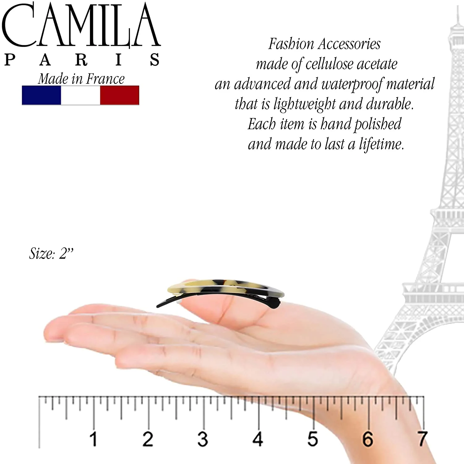 Camila Paris Cutout Oval Metal Free Barrette 2" - Image 18