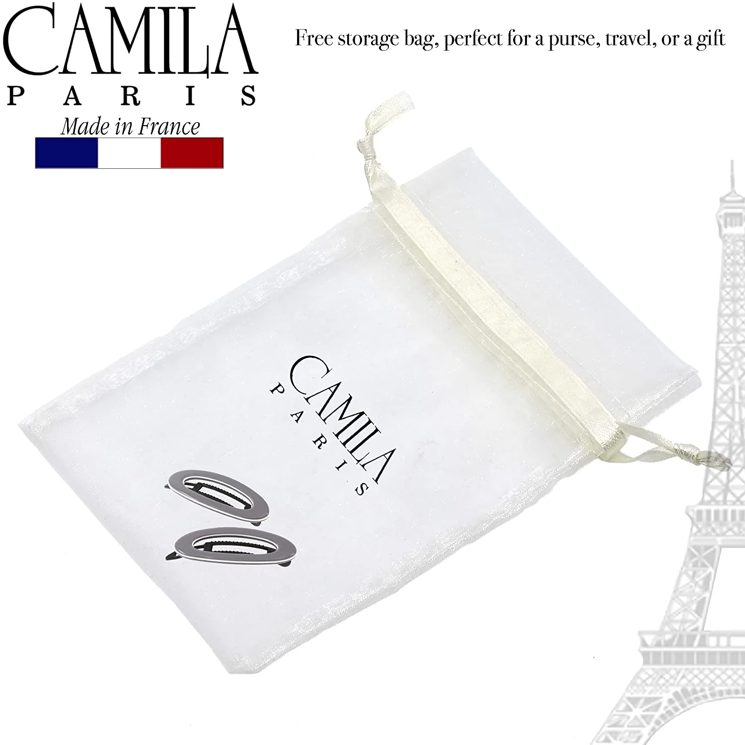 Camila Paris Cutout Oval Metal Free Barrette 2" - Image 8
