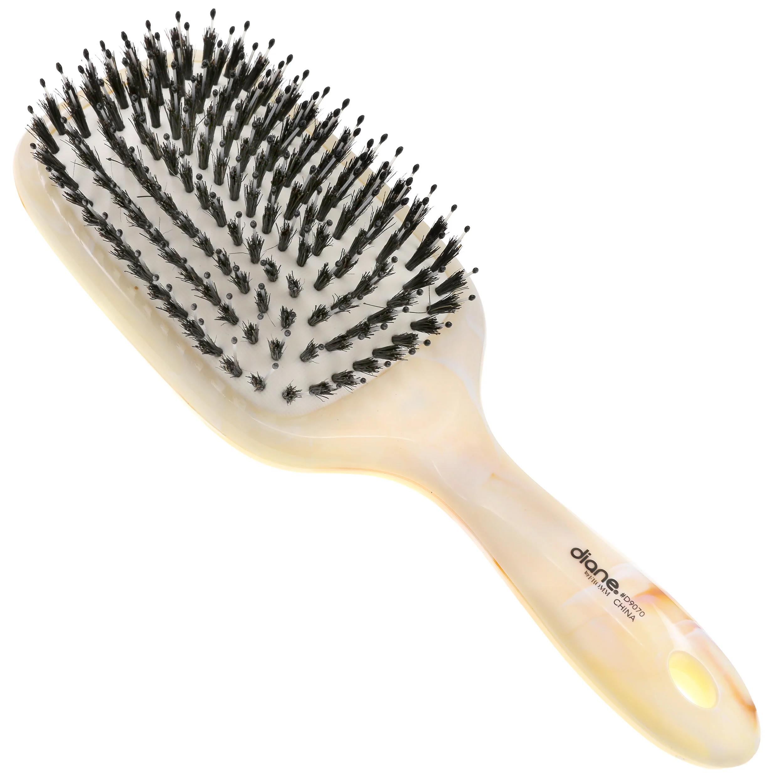 Ball-Tipped and Natural Bristle Paddle Hair Brush with Cushion