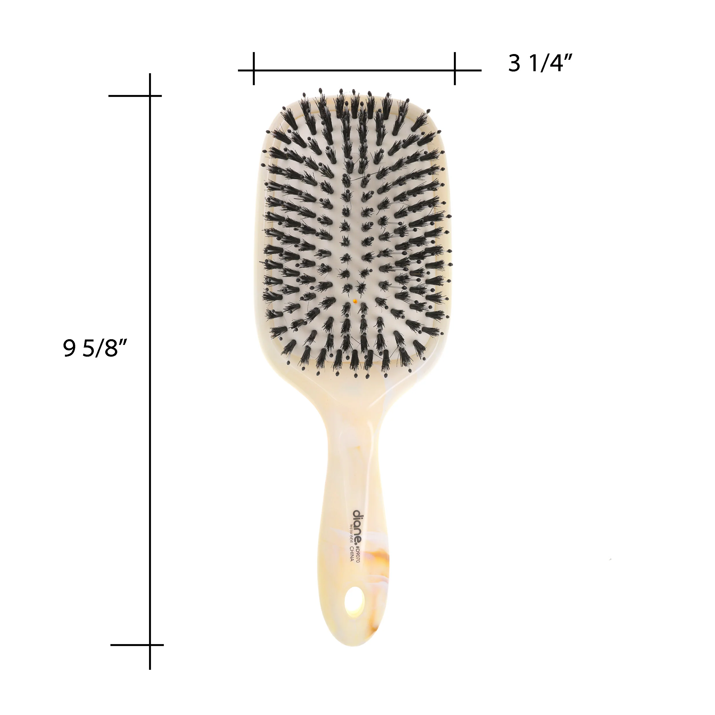 Ball-Tipped and Natural Bristle Paddle Hair Brush with Cushion - Image 2