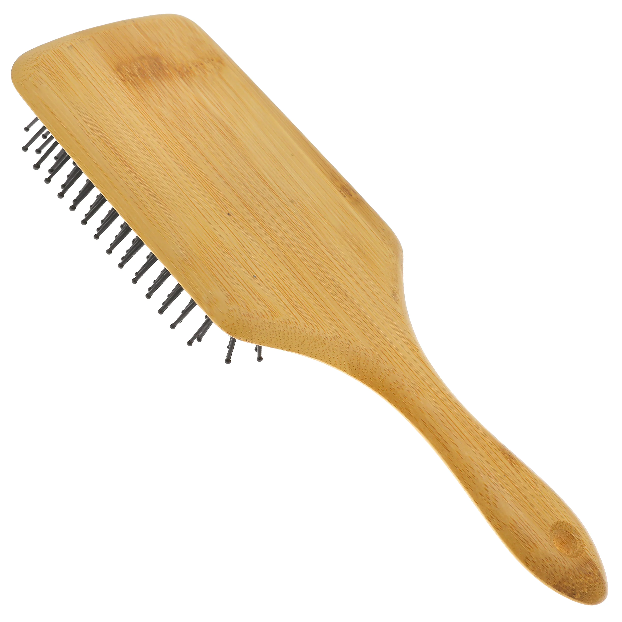 Nylon Bristle Wooden Cushioned Paddle Hair Brush - Image 3