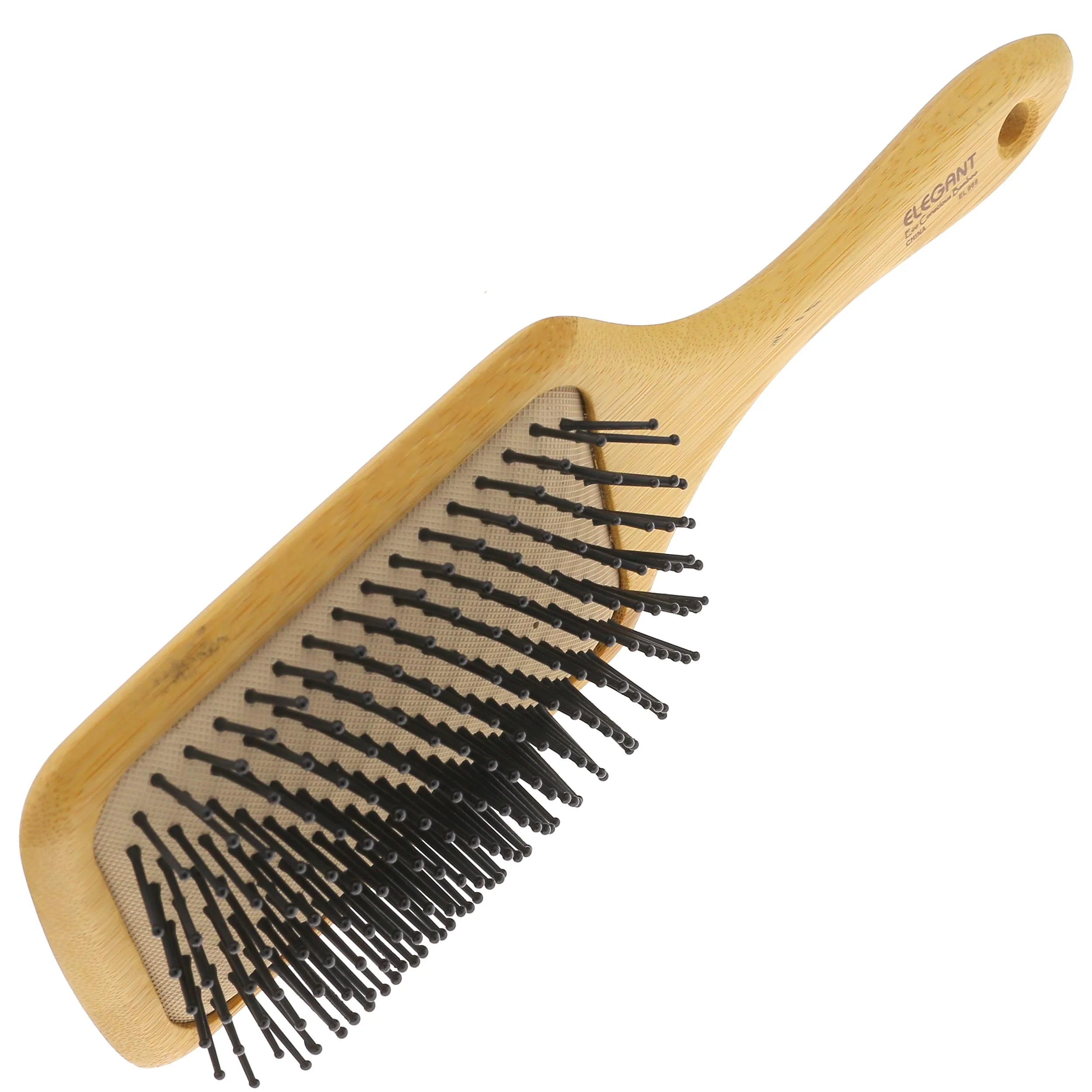 Nylon Bristle Wooden Cushioned Paddle Hair Brush - Image 4