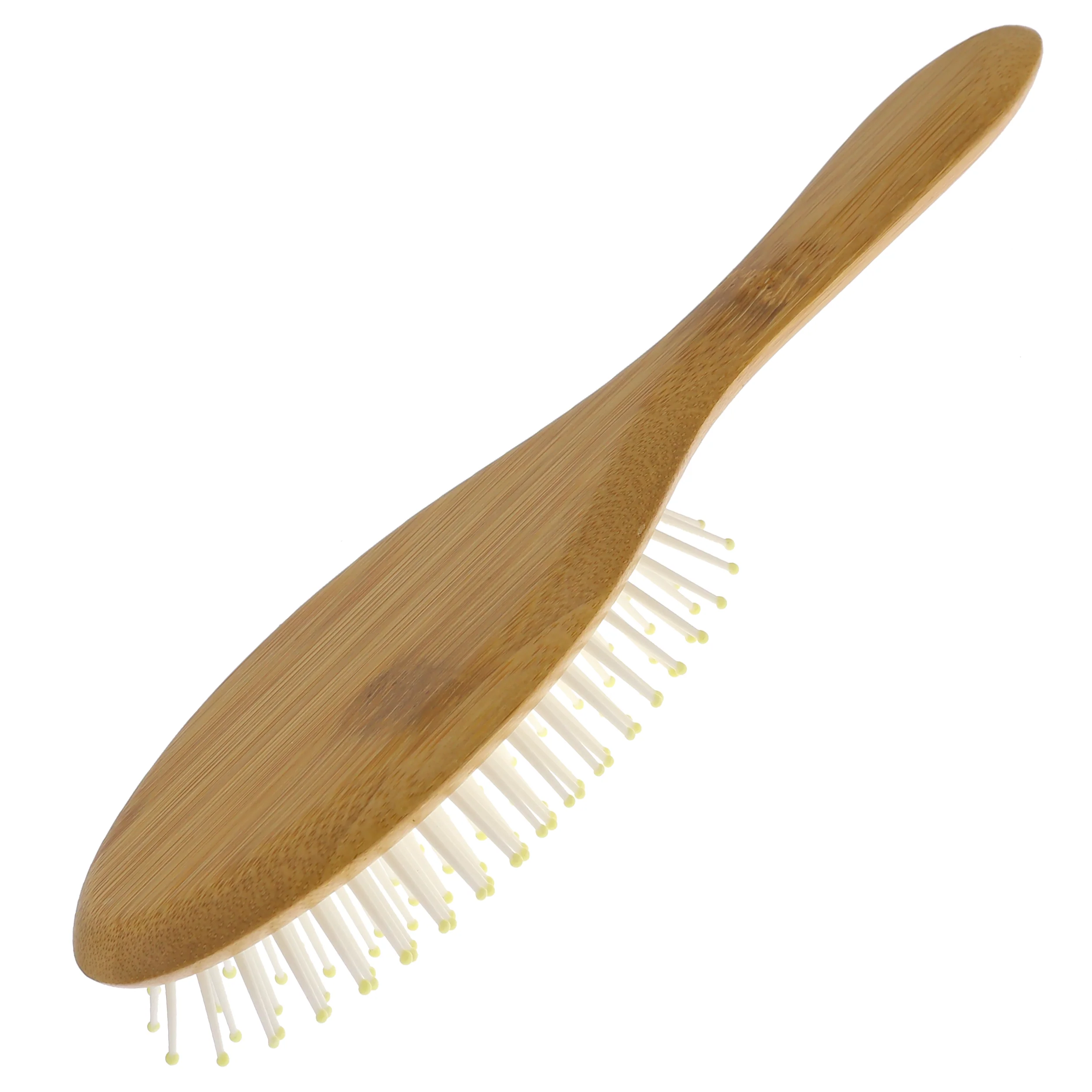 Nylon Pin Bamboo Oval Hair Brush - Image 3