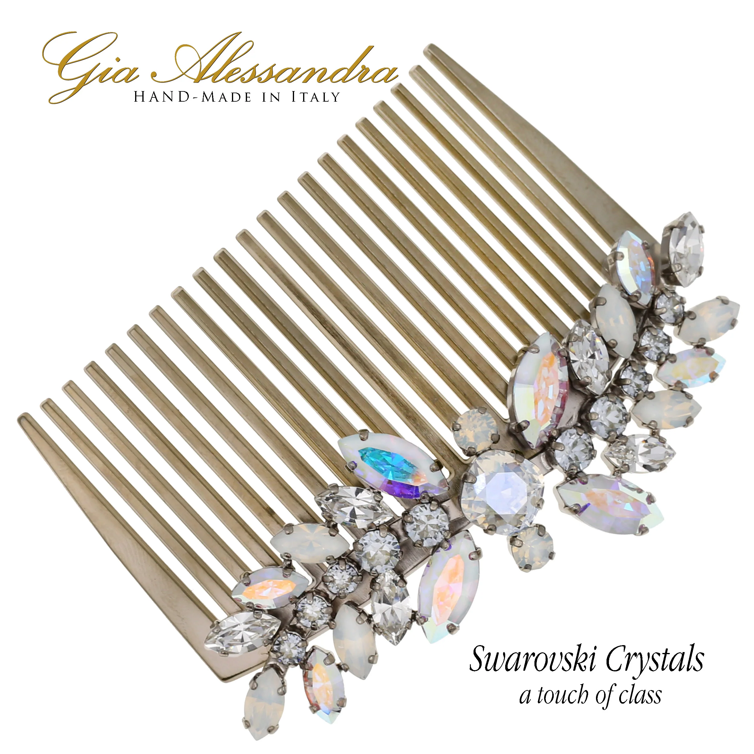 GA264 3 Inch Wedding Bridal Hair Side Comb With Swarovski - Image 5