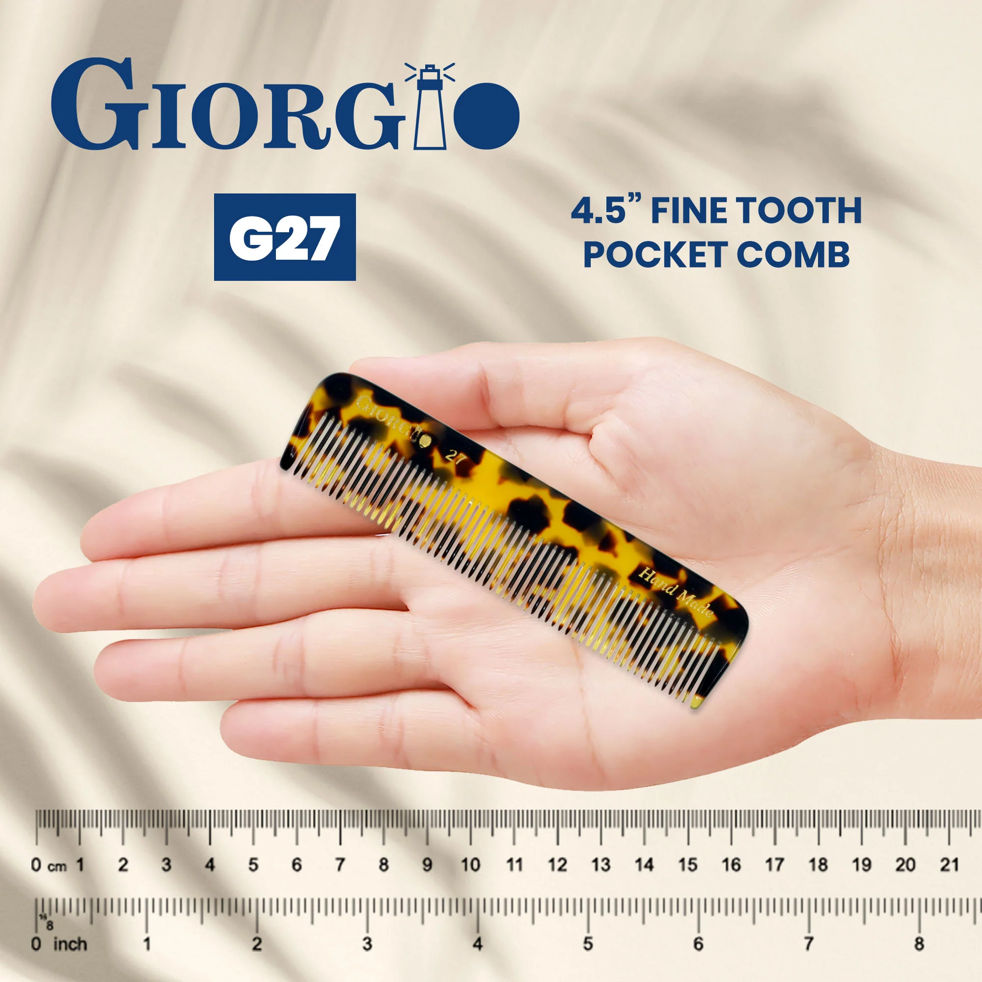 4.5" Handmade Fine Tooth Pocket Comb - Image 3