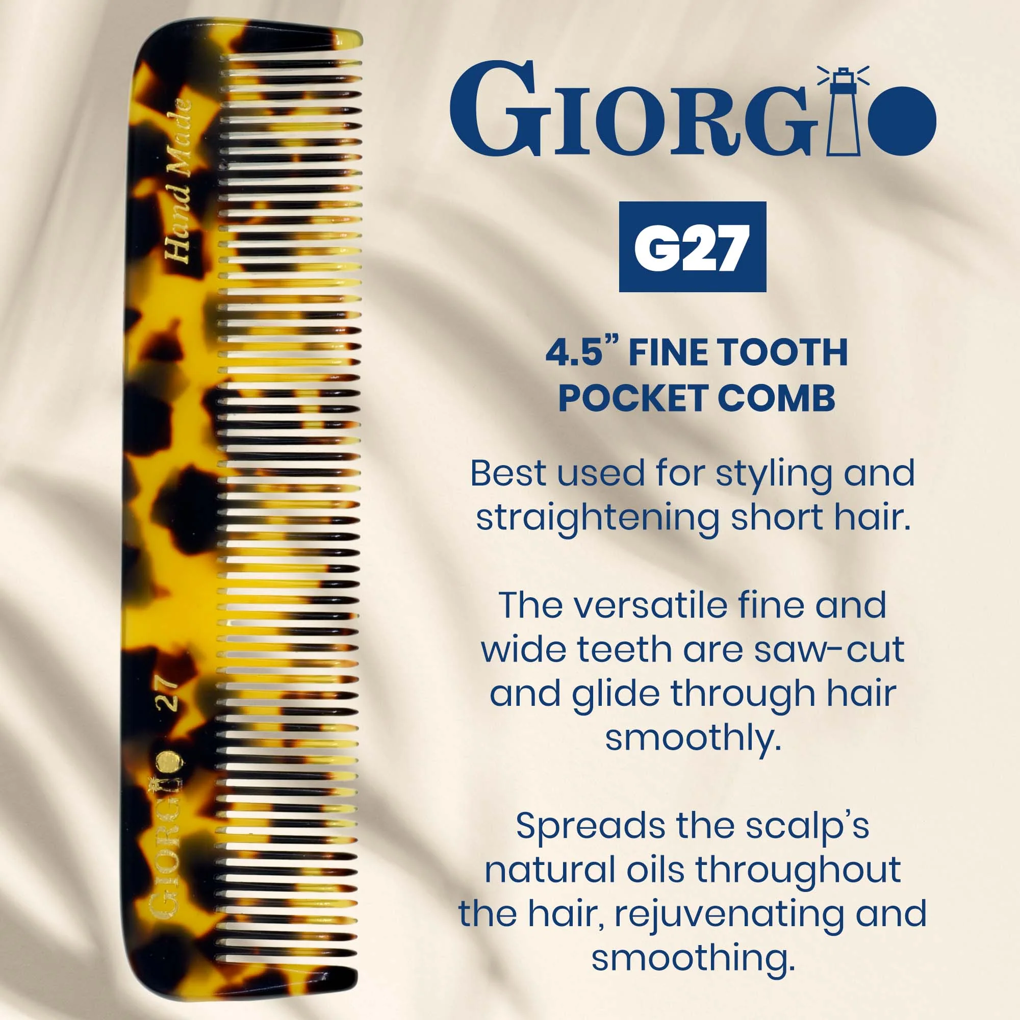 4.5" Handmade Fine Tooth Pocket Comb - Image 5