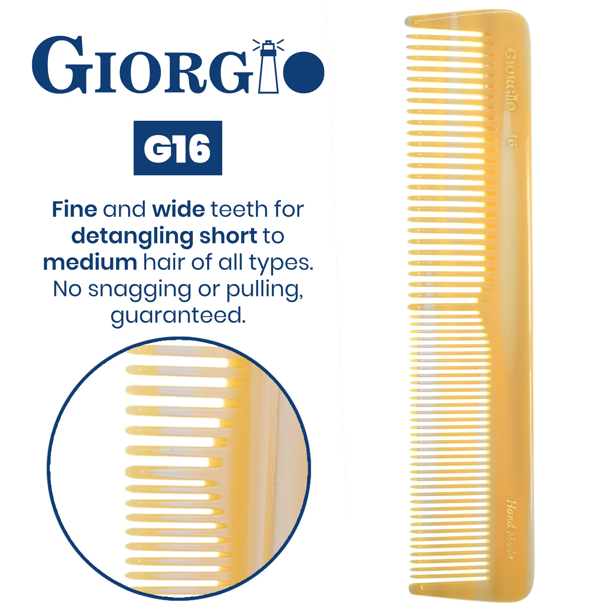 7.2" Fine and Wide Tooth Detangling Comb - Image 3