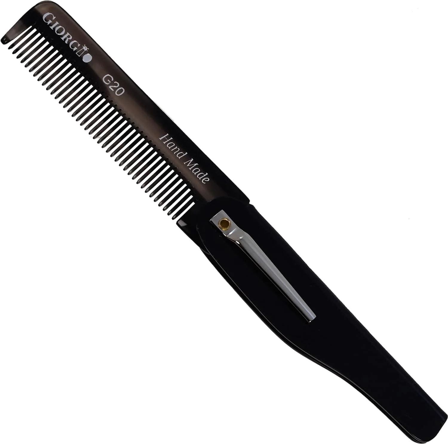 6.5" Handmade Fine Tooth Folding Pocket Comb with Clip - Image 12