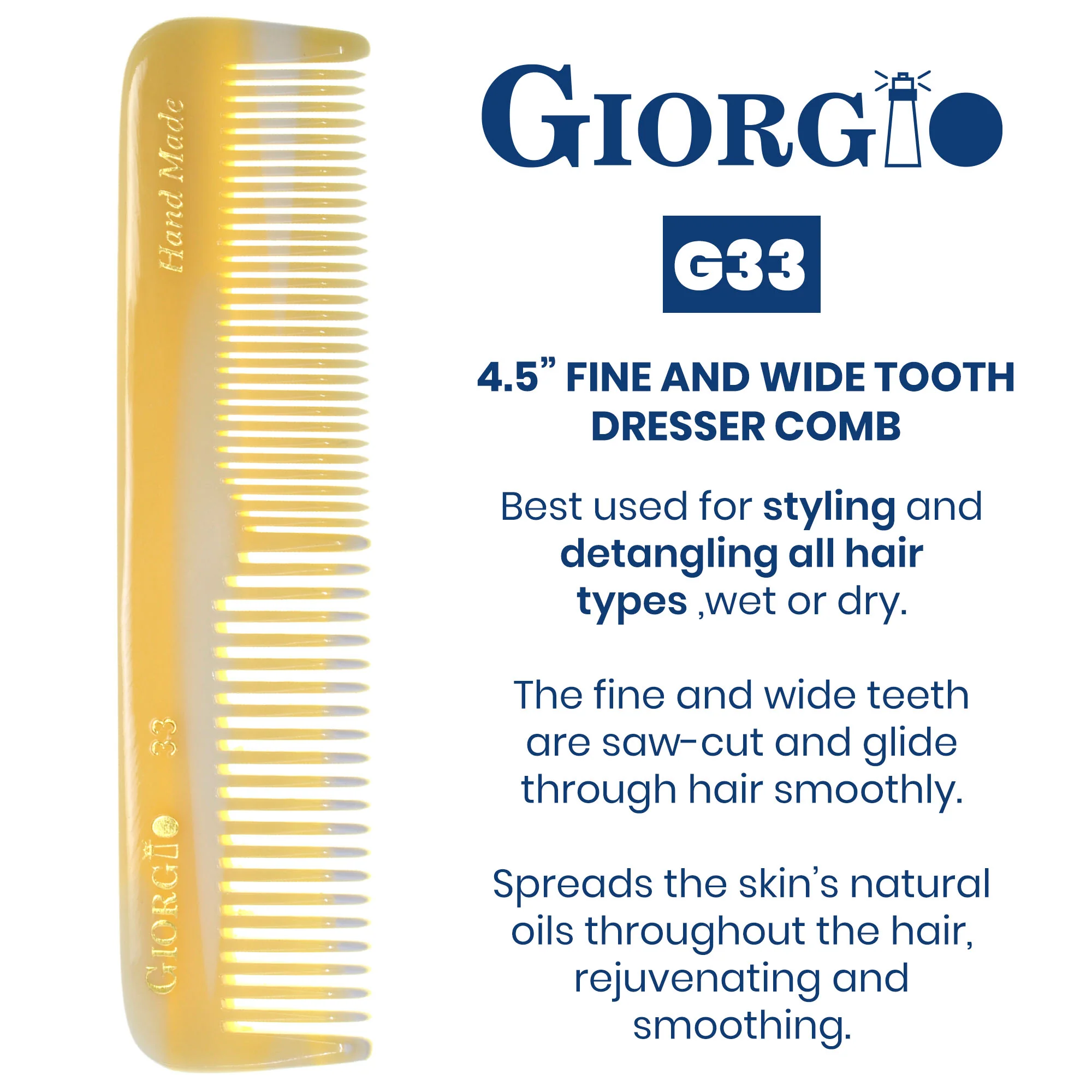 4.45" Handmade Fine and Wide Tooth Pocket Dressing Comb - Image 7