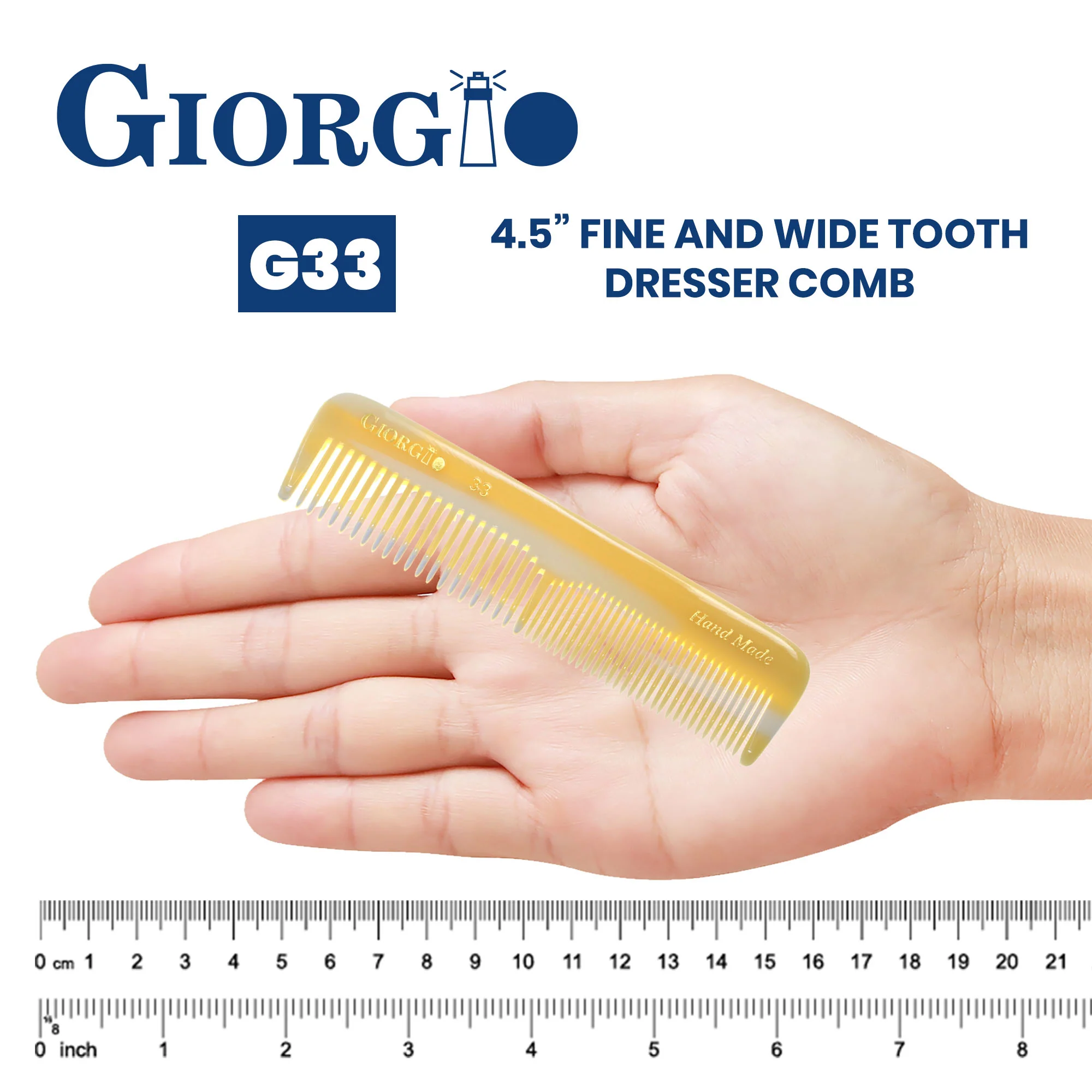 4.45" Handmade Fine and Wide Tooth Pocket Dressing Comb - Image 8