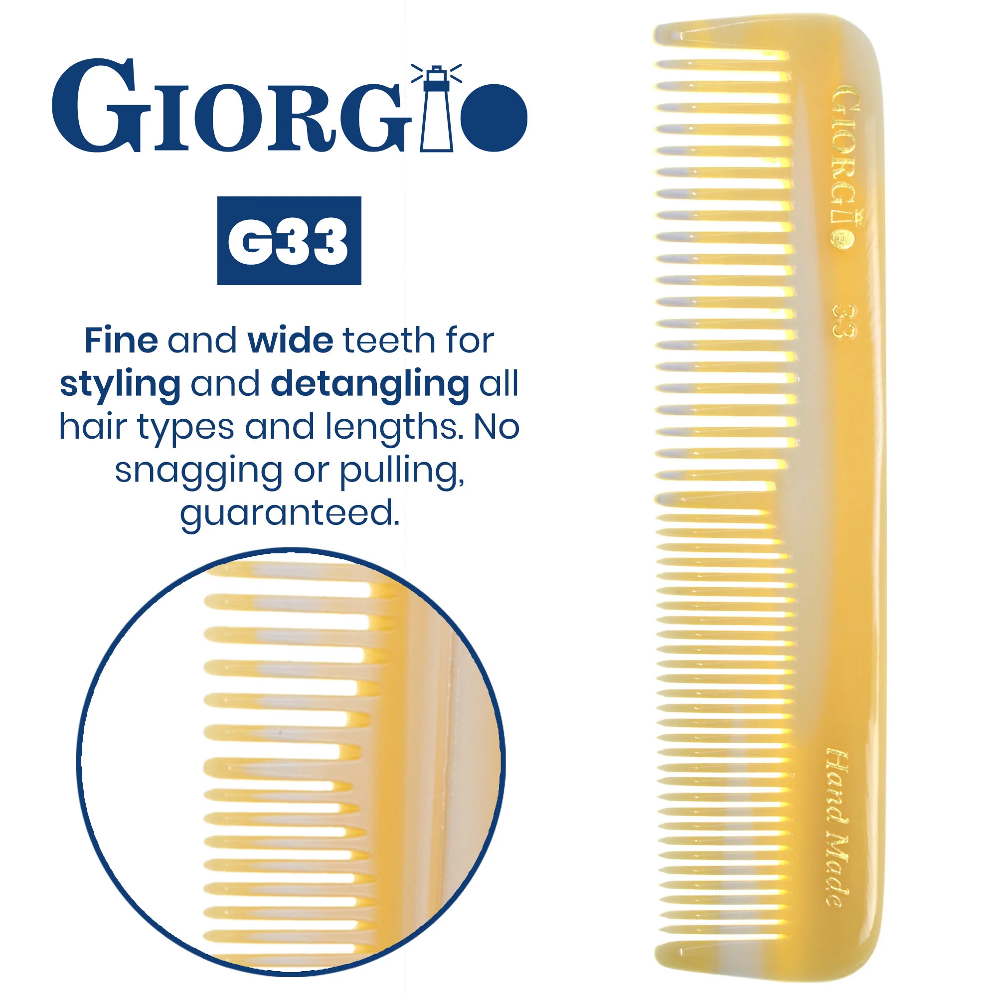 4.45" Handmade Fine and Wide Tooth Pocket Dressing Comb - Image 9
