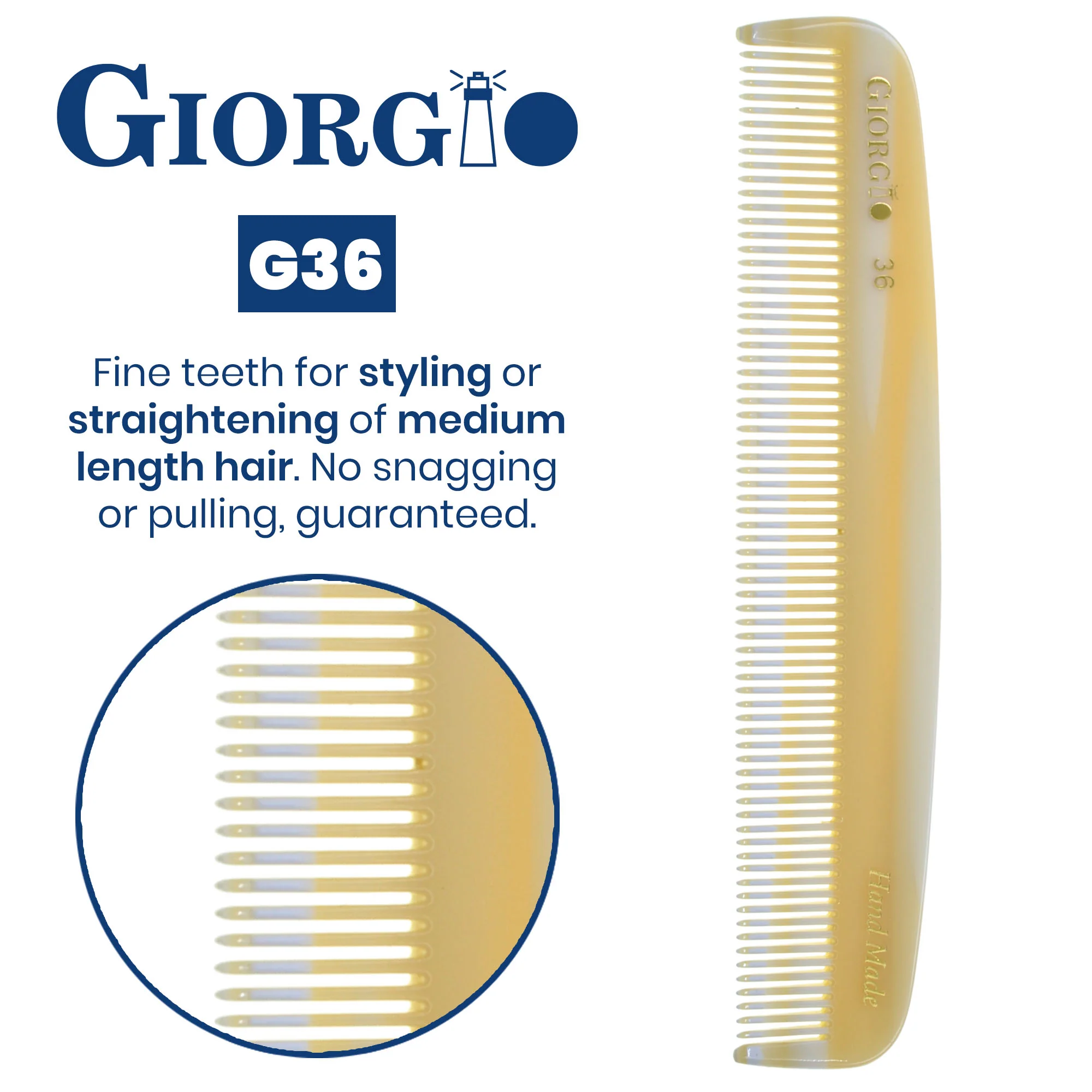 5.5" Handmade Wide Tooth Detangling Comb - Image 7