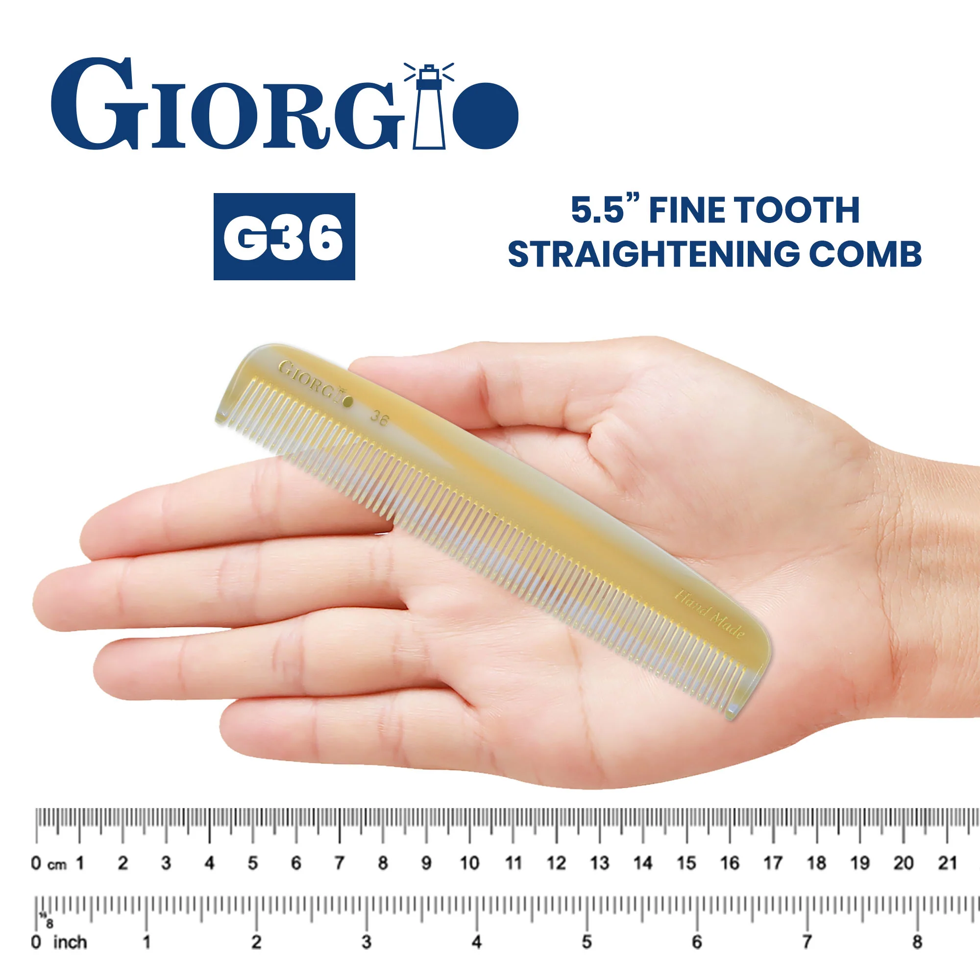 5.5" Handmade Wide Tooth Detangling Comb - Image 8