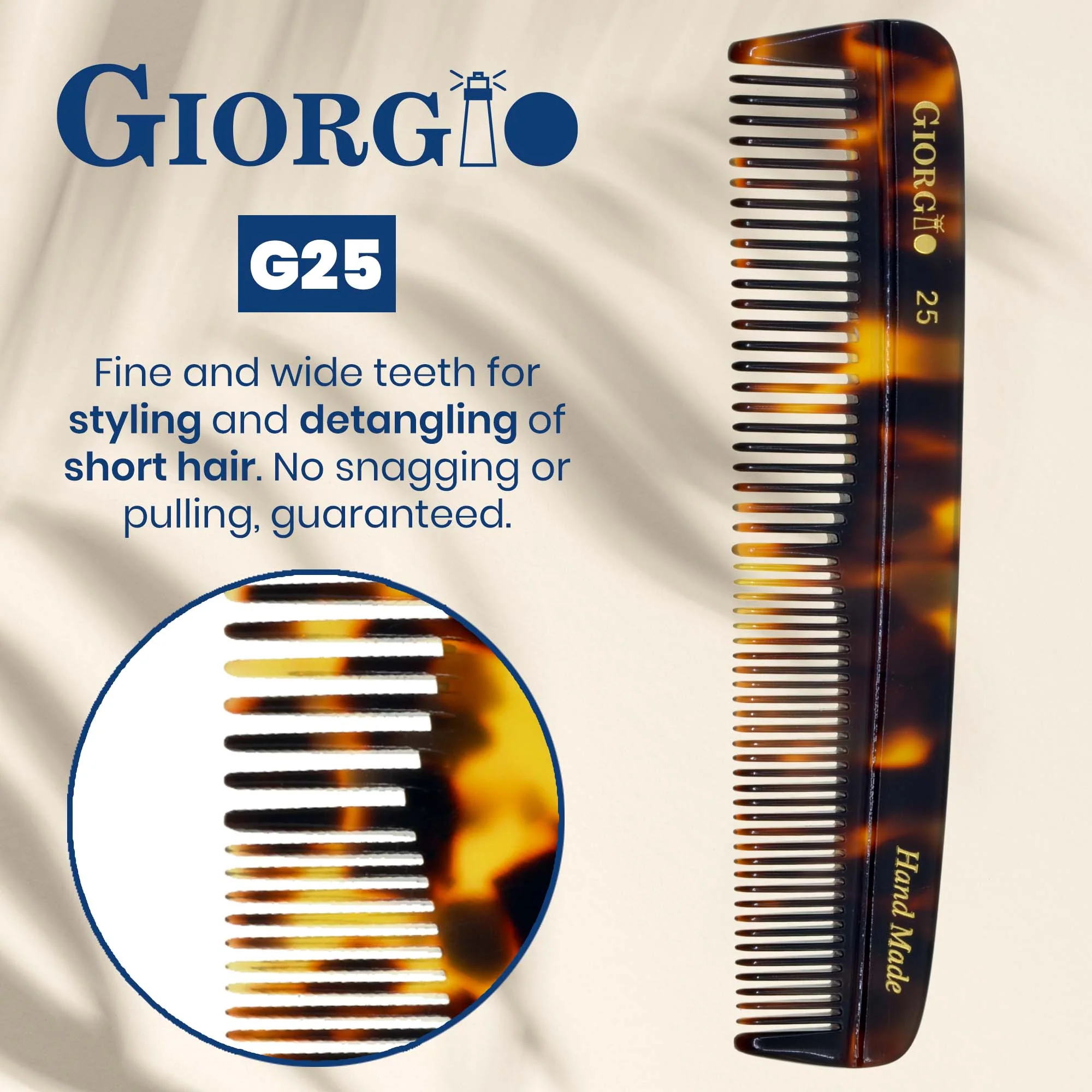5.1" Handmade Fine and Wide Tooth Pocket Dressing Comb - Image 4