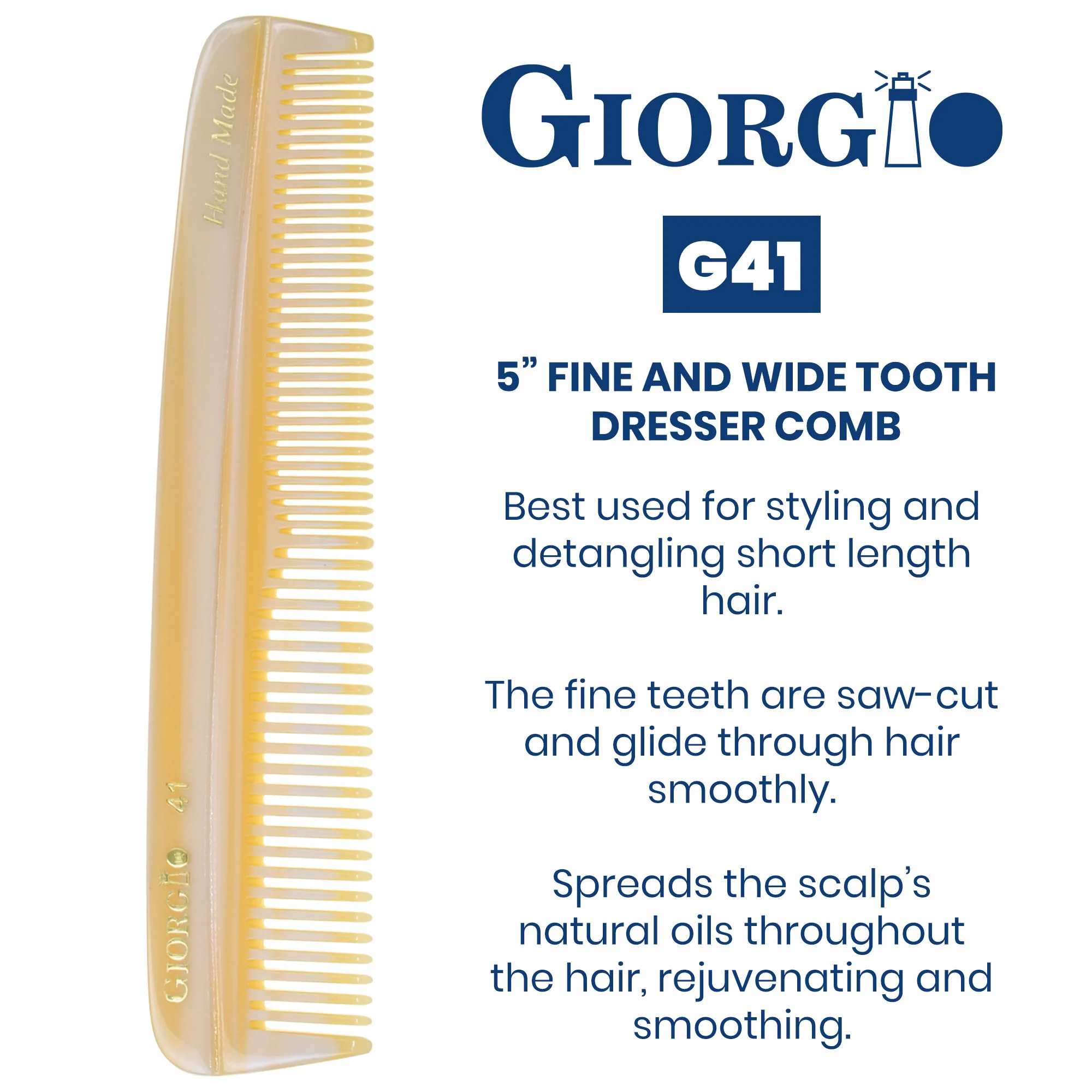 5.1" Handmade Fine and Wide Tooth Pocket Dressing Comb - Image 7