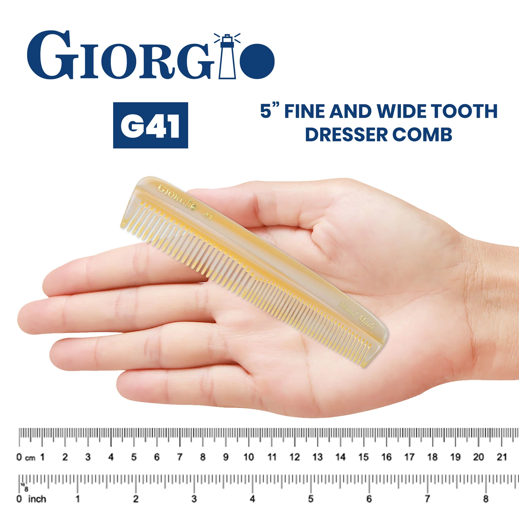 5.1" Handmade Fine and Wide Tooth Pocket Dressing Comb - Image 8