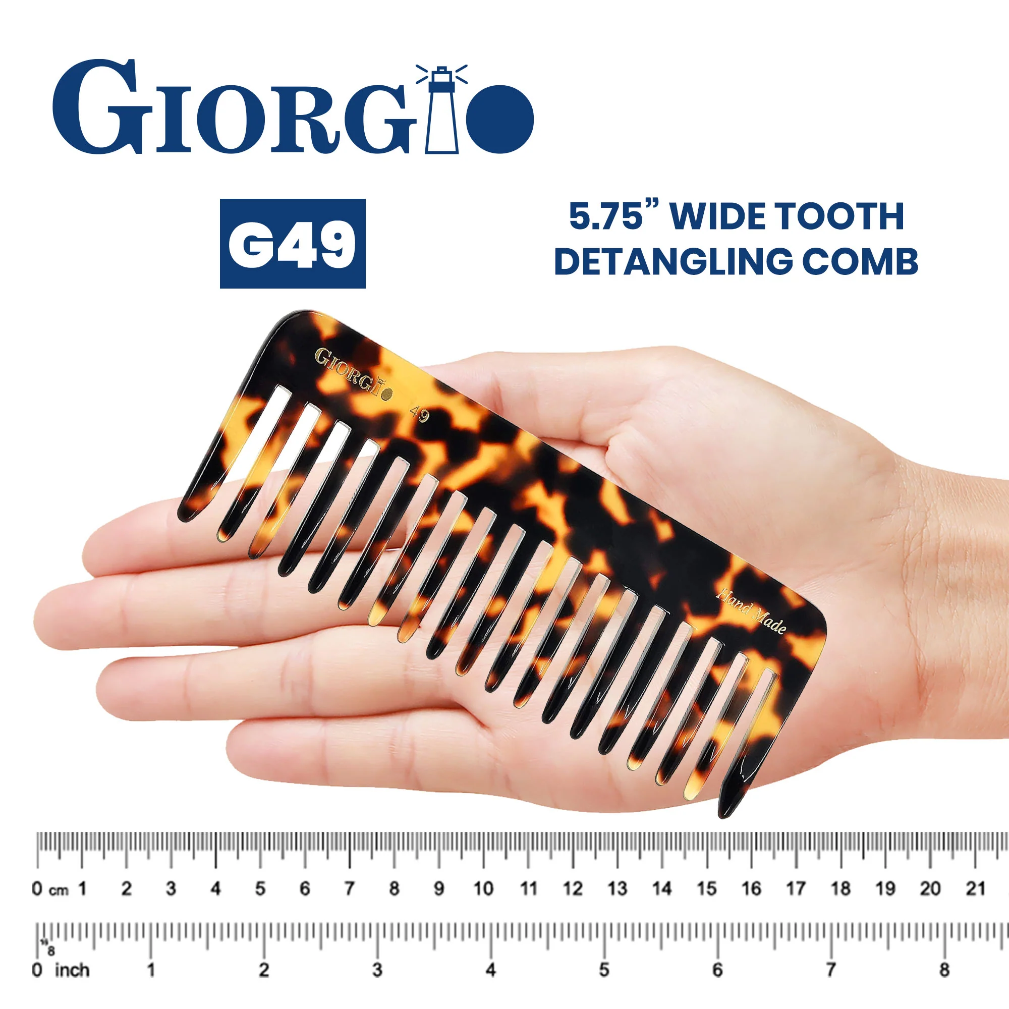 5.75" Deep Wide Tooth Detangling Comb - Image 12