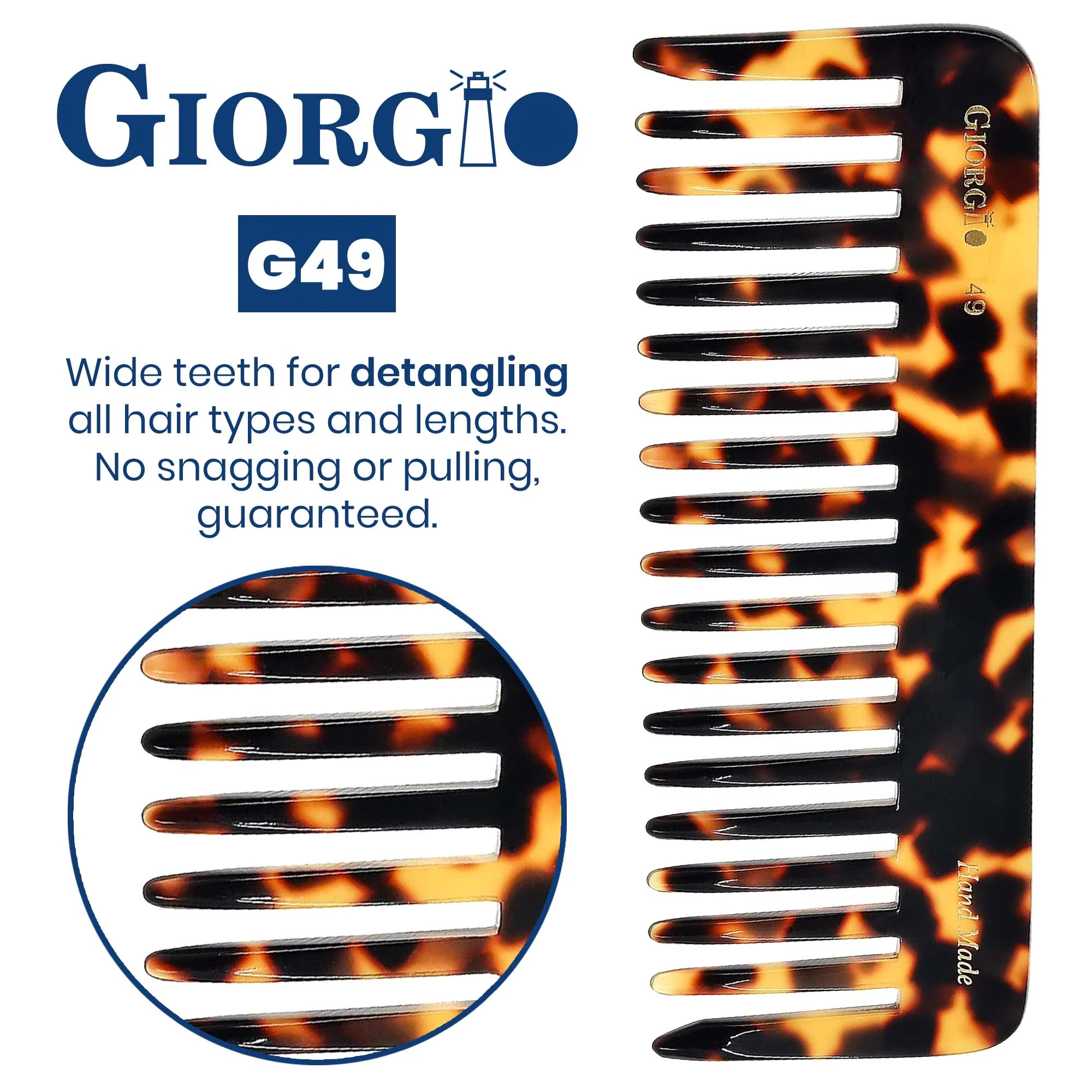 5.75" Deep Wide Tooth Detangling Comb - Image 13