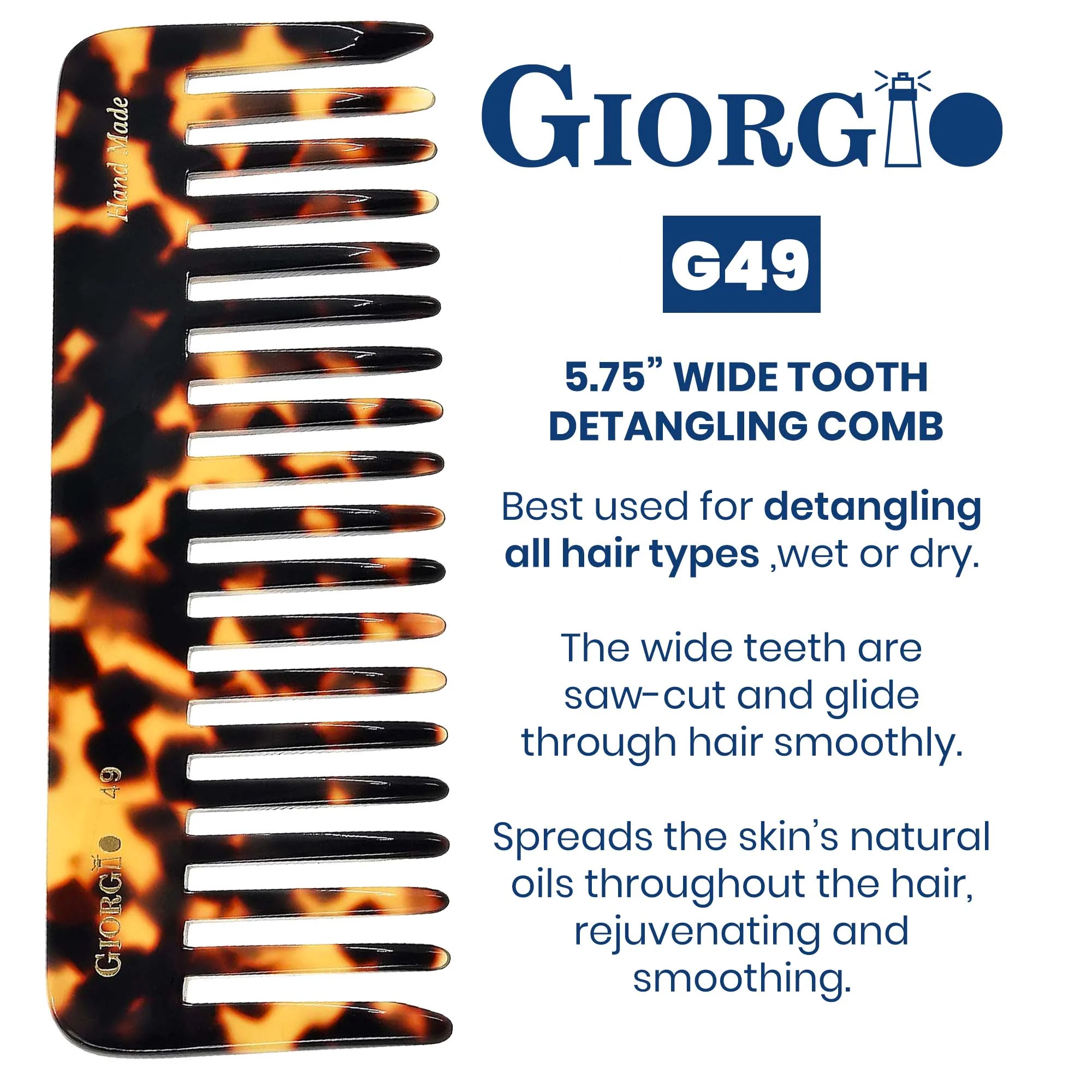 5.75" Deep Wide Tooth Detangling Comb - Image 15