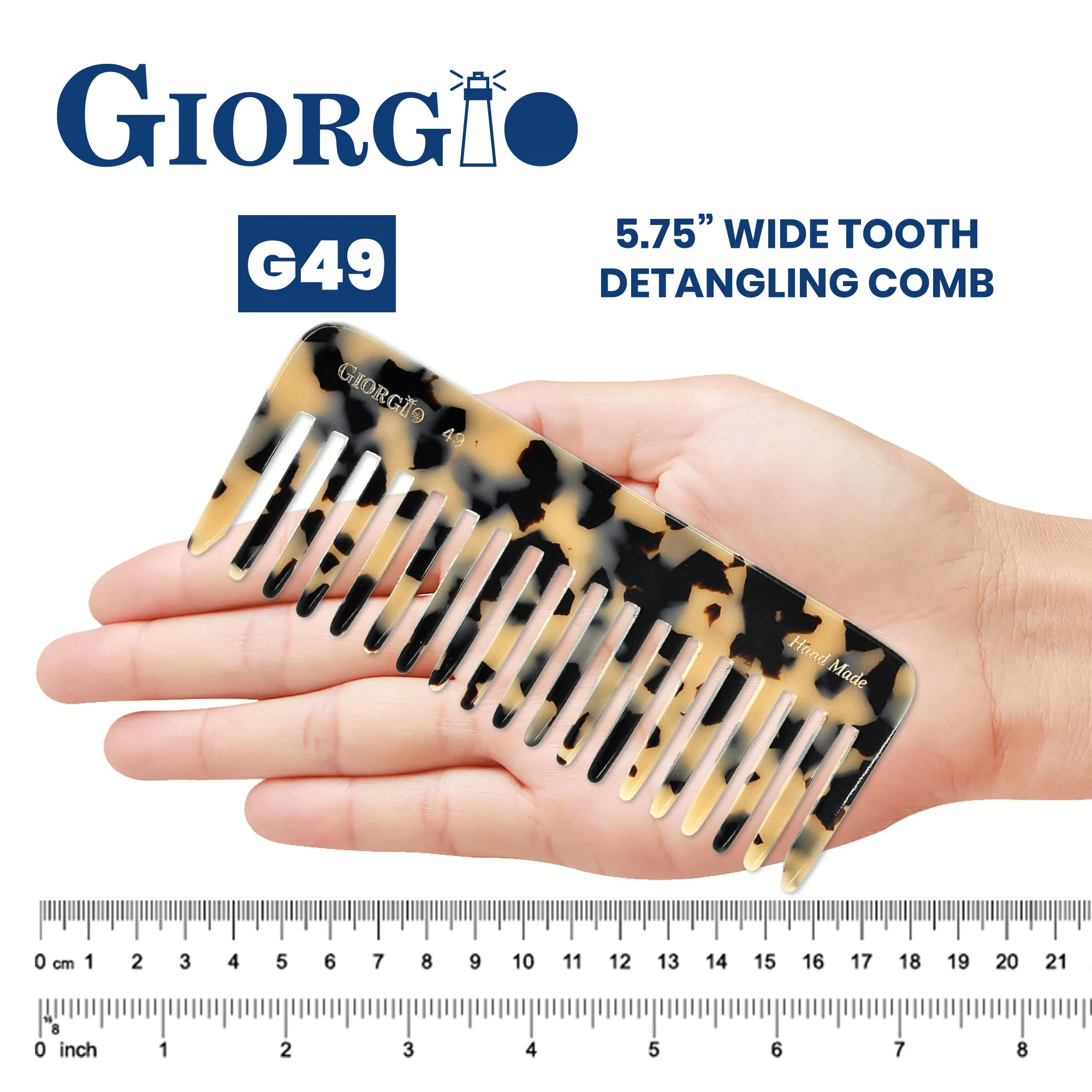 5.75" Deep Wide Tooth Detangling Comb - Image 17