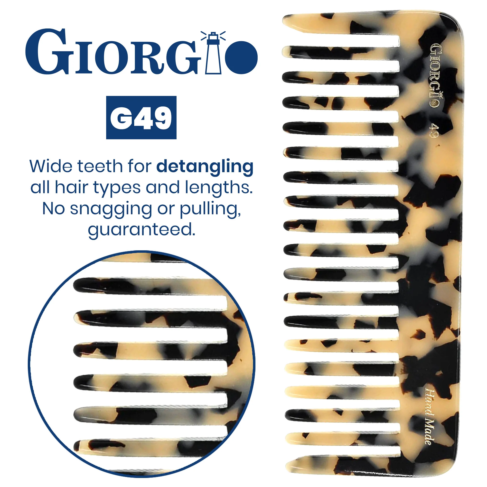 5.75" Deep Wide Tooth Detangling Comb - Image 18