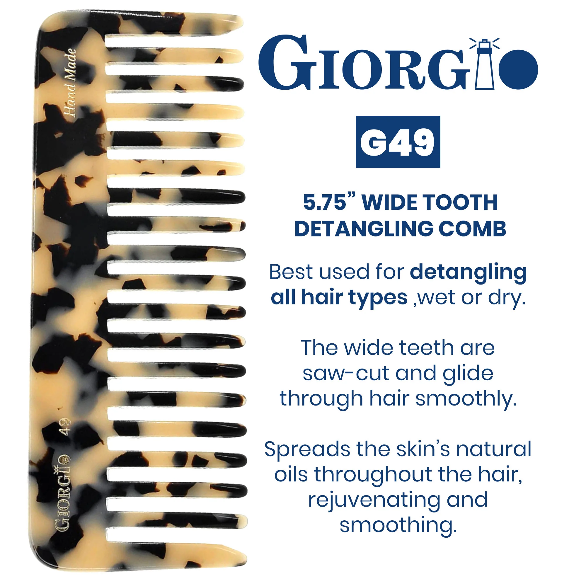 5.75" Deep Wide Tooth Detangling Comb - Image 20
