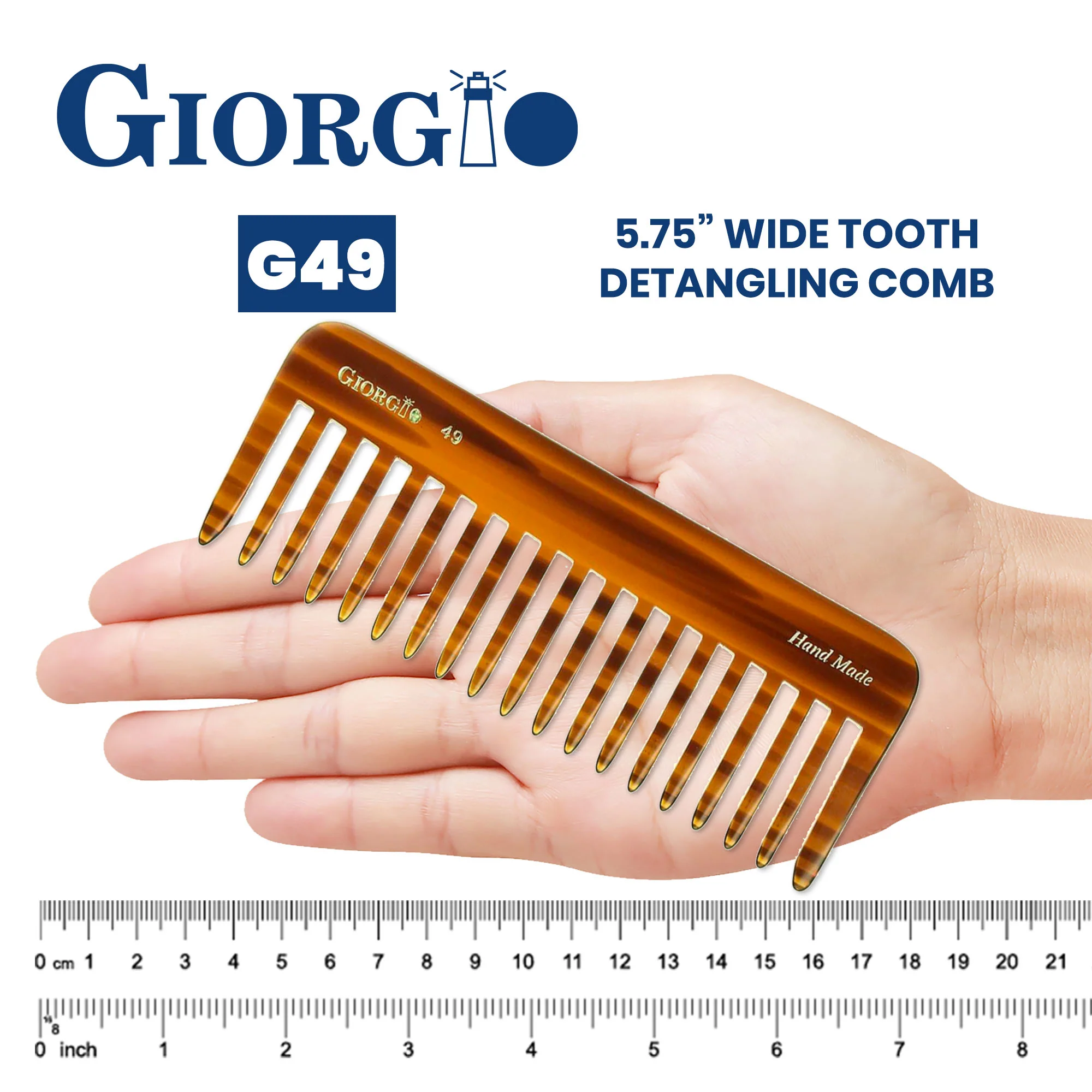5.75" Deep Wide Tooth Detangling Comb - Image 3