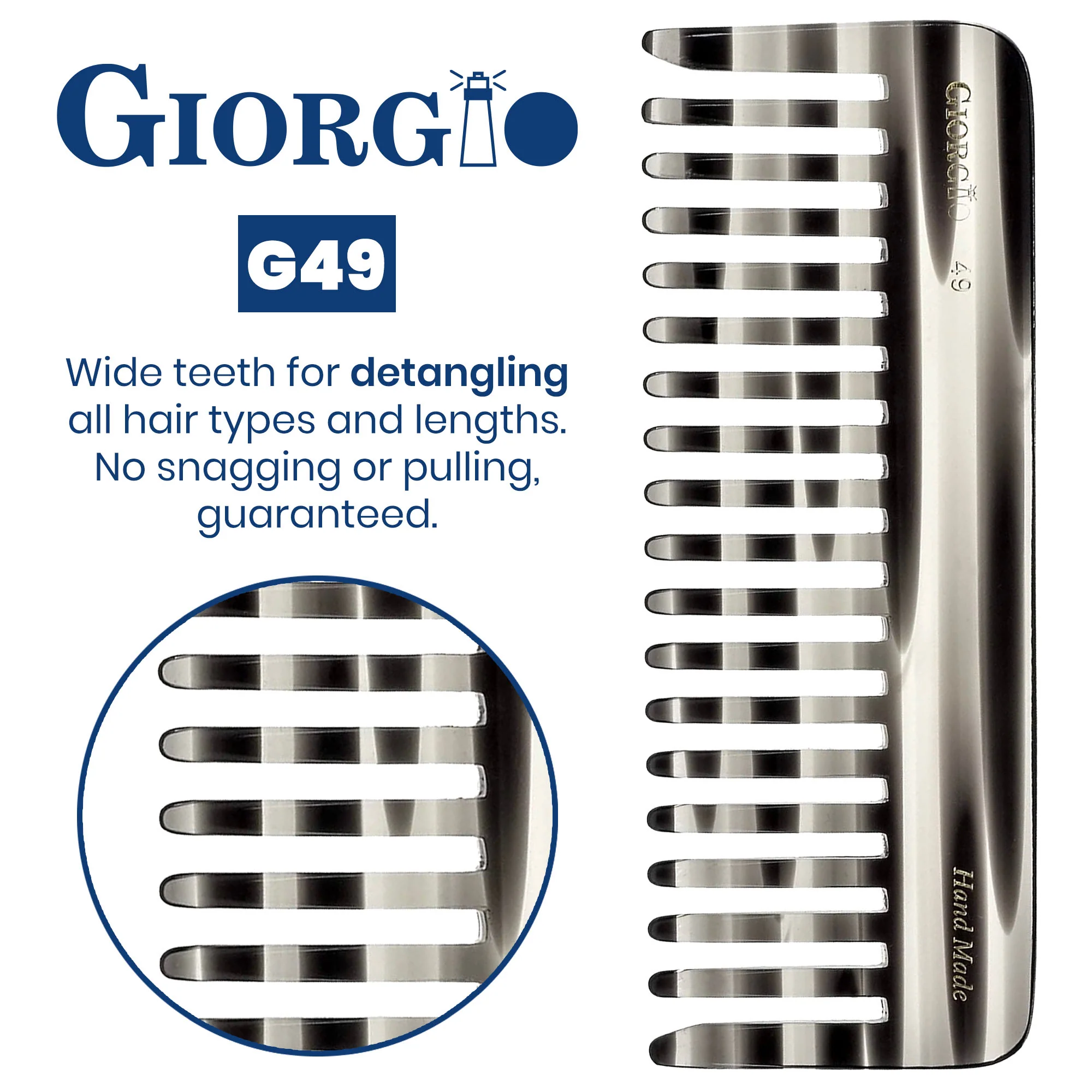 5.75" Deep Wide Tooth Detangling Comb - Image 7